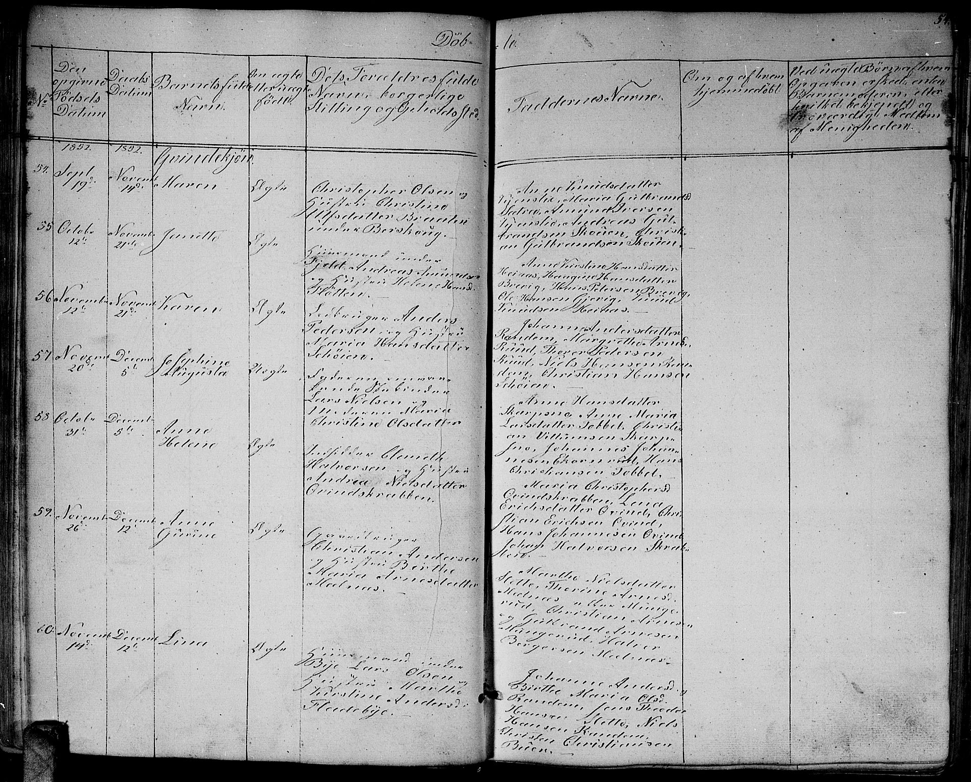 Enebakk prestekontor Kirkebøker, AV/SAO-A-10171c/G/Ga/L0004: Parish register (copy) no. I 4, 1850-1866, p. 54