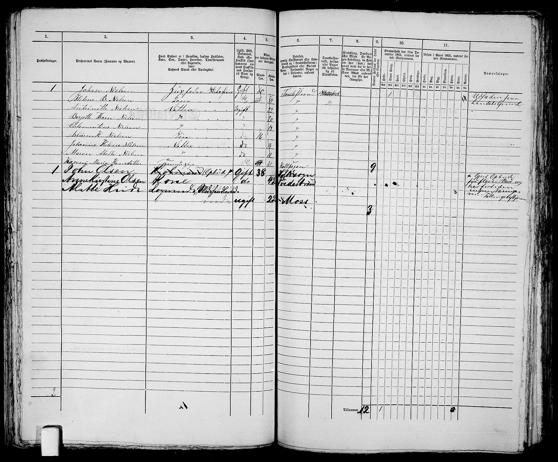 RA, 1865 census for Holt/Tvedestrand, 1865, p. 174