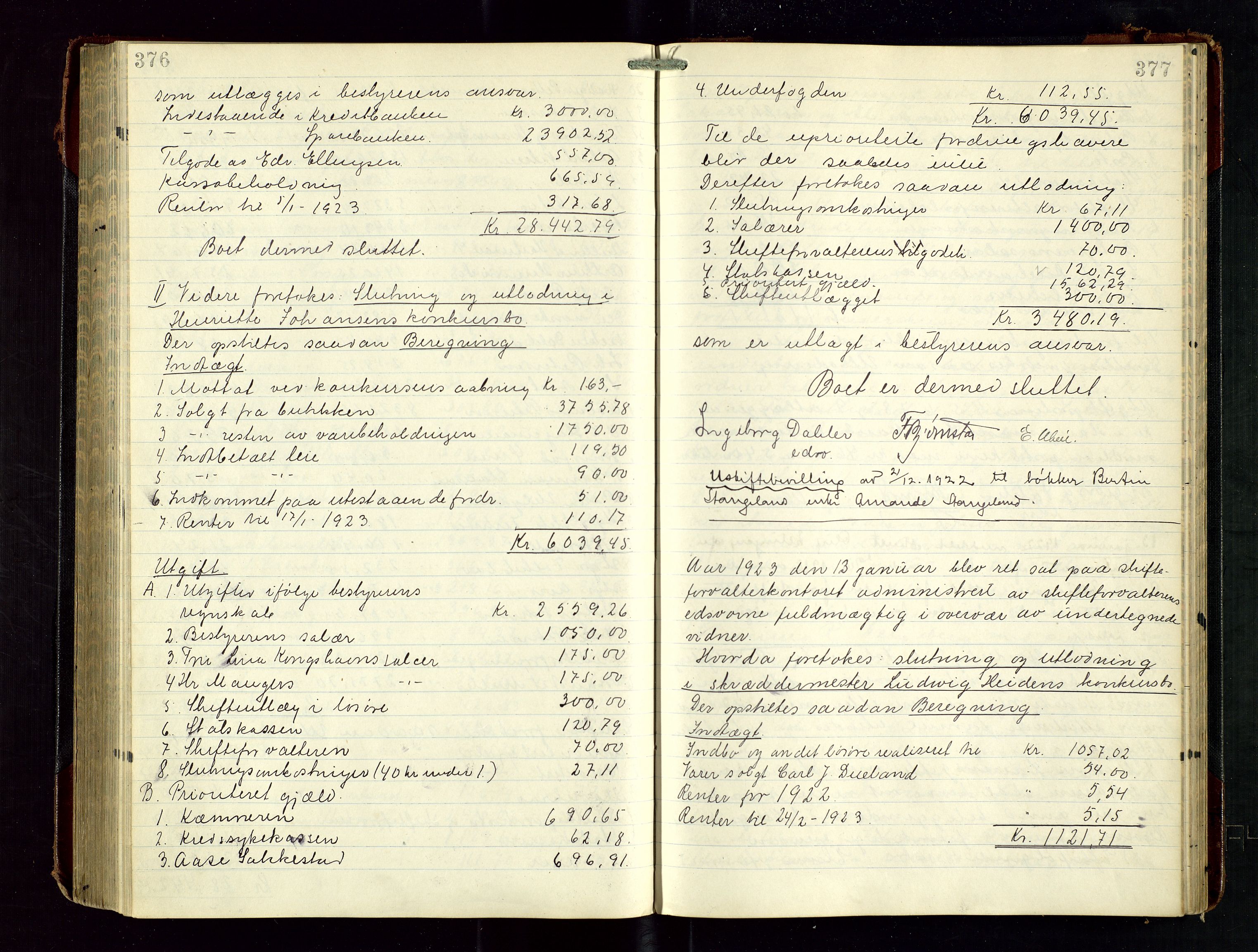 Haugesund tingrett, SAST/A-101415/01/IV/IVD/L0003: Skifteutlodningsprotokoll, med register, 1915-1924, p. 376-377