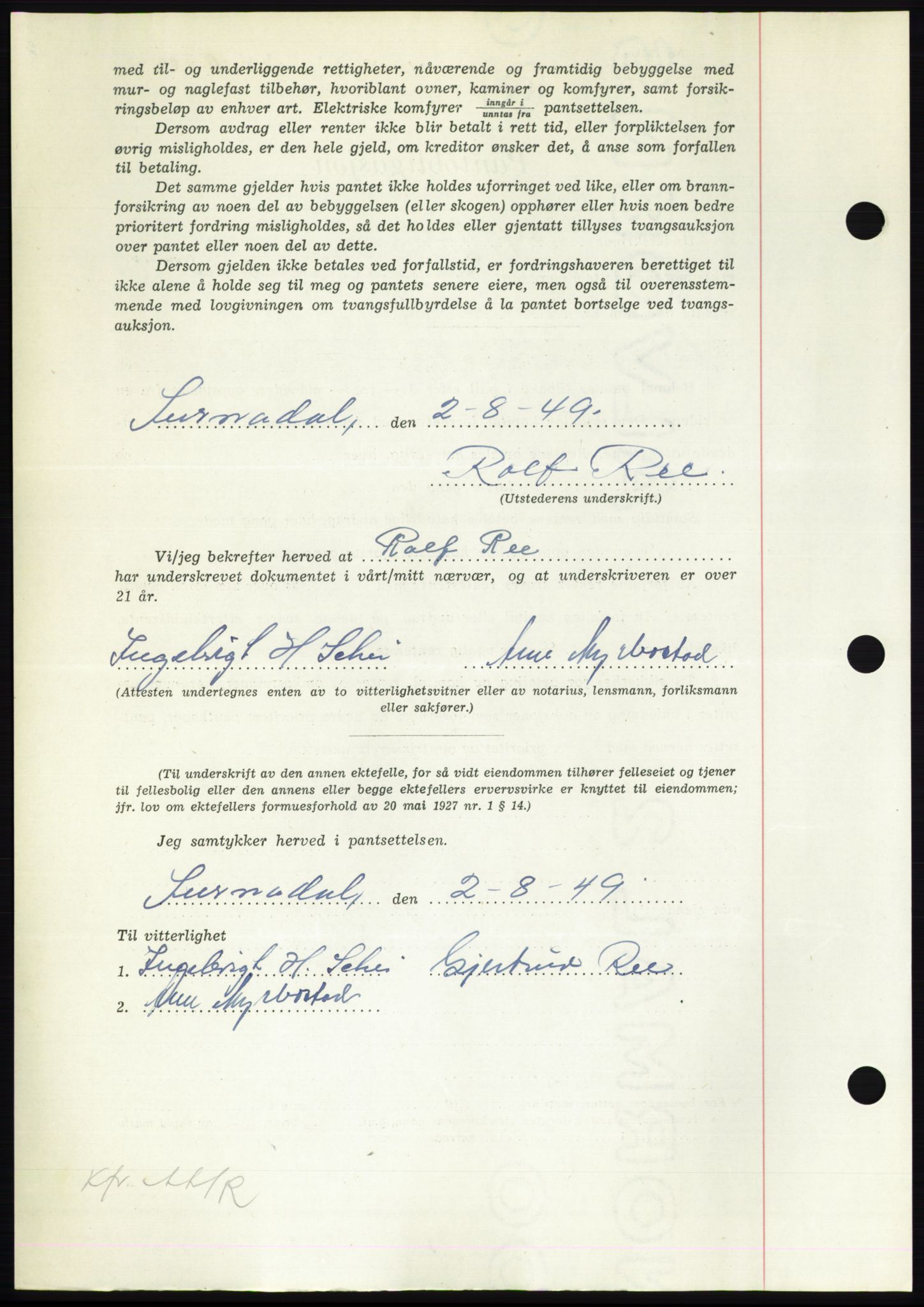 Nordmøre sorenskriveri, AV/SAT-A-4132/1/2/2Ca: Mortgage book no. B102, 1949-1949, Diary no: : 2161/1949