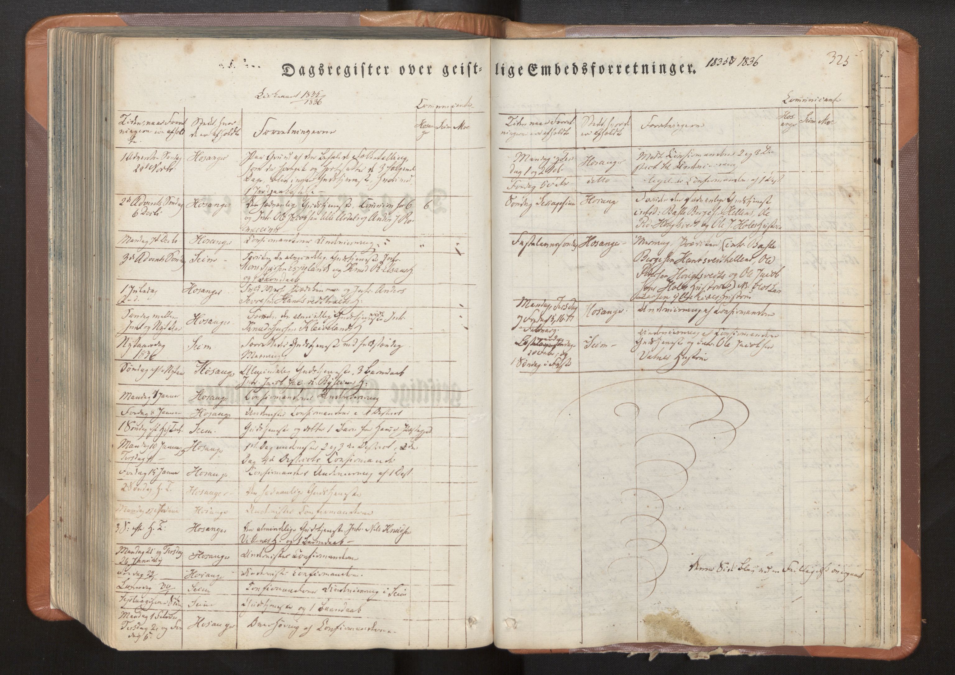 Hosanger sokneprestembete, SAB/A-75801/H/Haa: Parish register (official) no. A 7, 1835-1848, p. 325