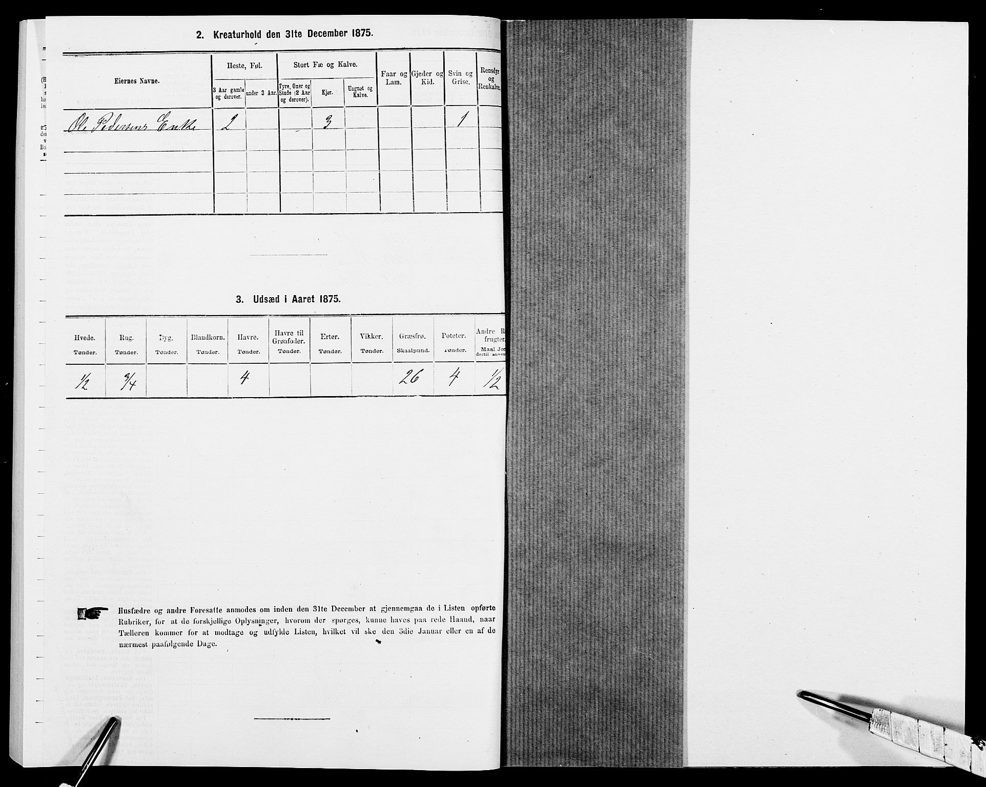 SAK, 1875 census for 0923L Fjære/Fjære, 1875, p. 1693