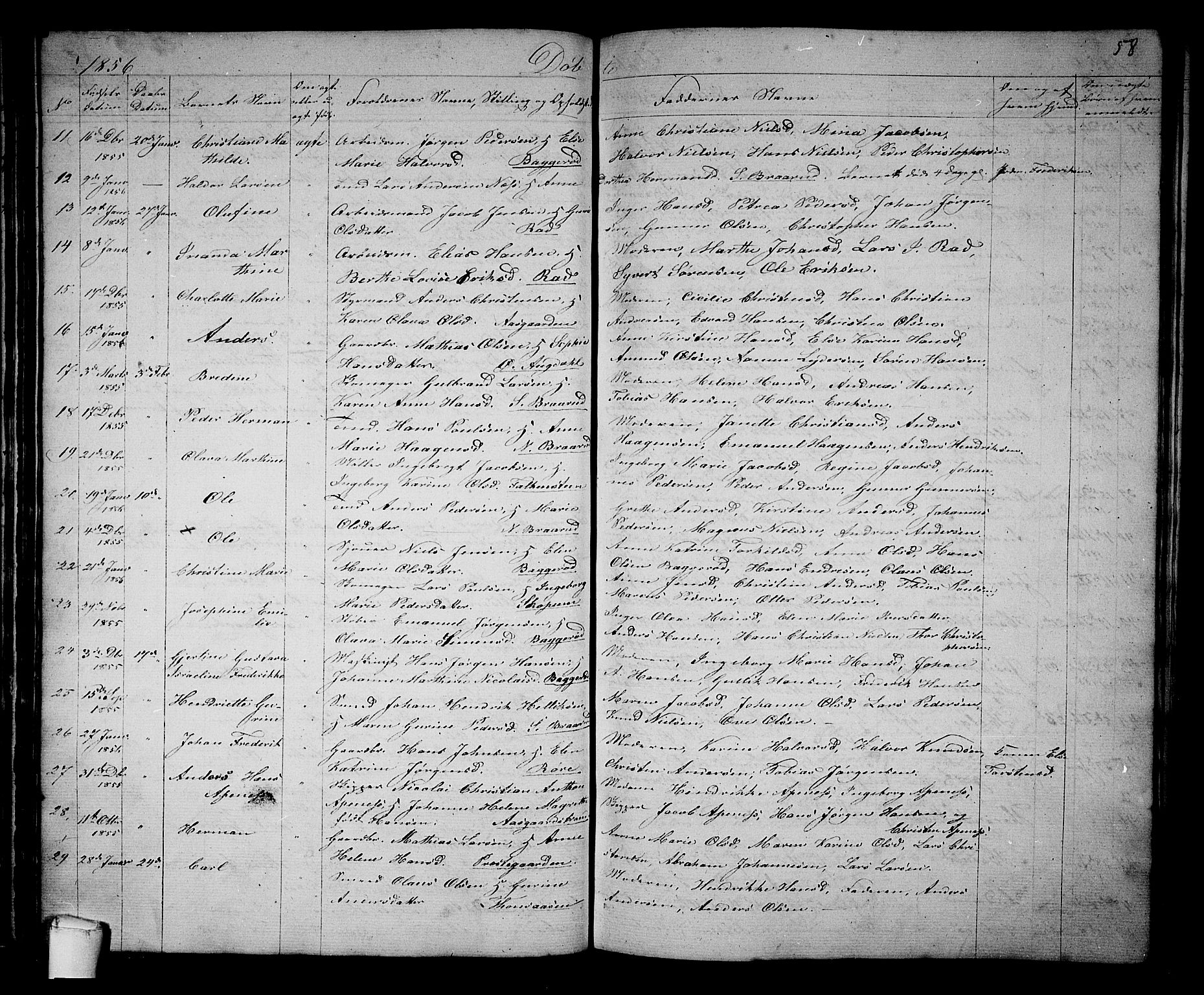 Borre kirkebøker, AV/SAKO-A-338/G/Ga/L0002: Parish register (copy) no. I 2, 1852-1871, p. 58