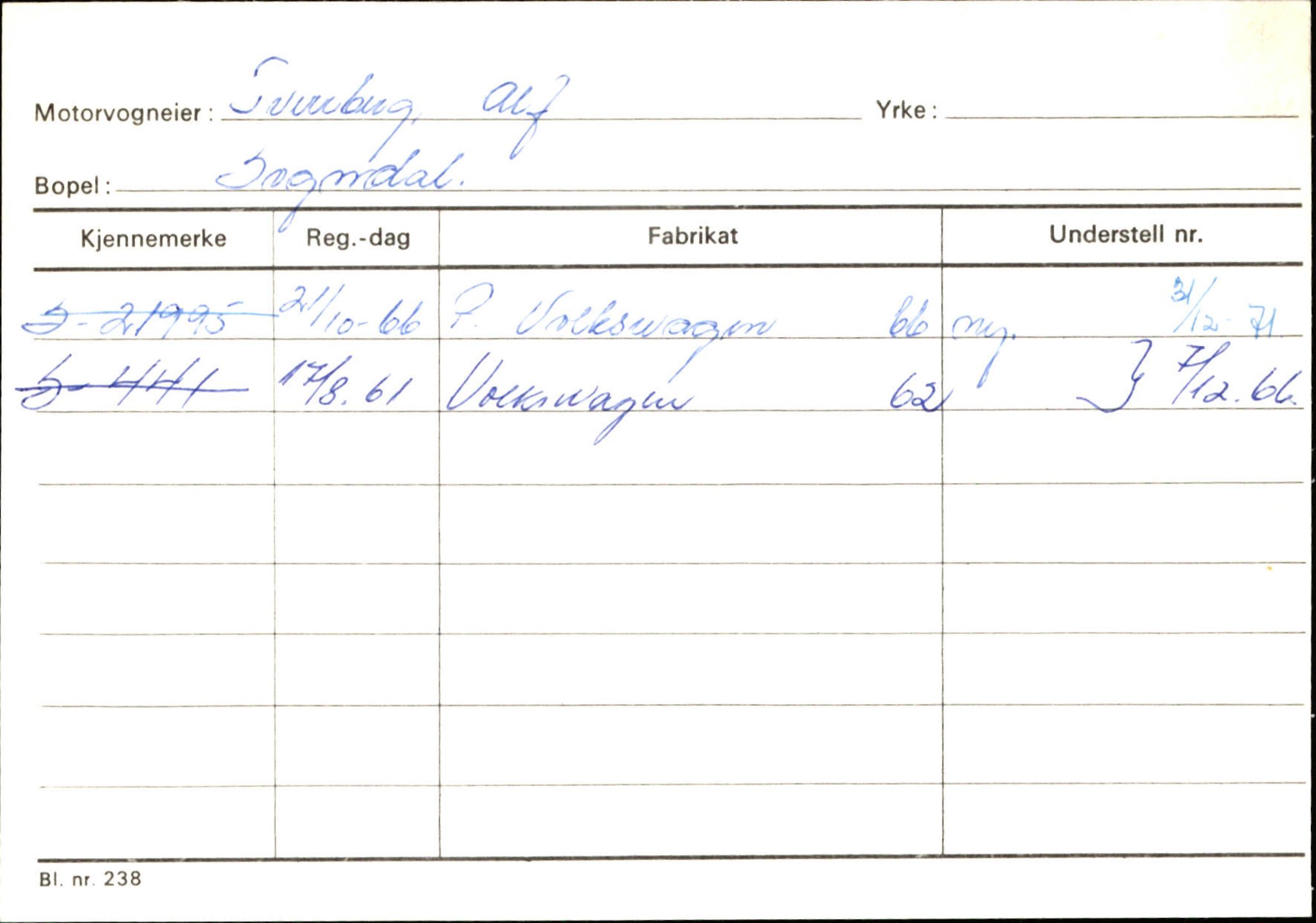 Statens vegvesen, Sogn og Fjordane vegkontor, AV/SAB-A-5301/4/F/L0124: Eigarregister Sogndal A-U, 1945-1975, p. 2695