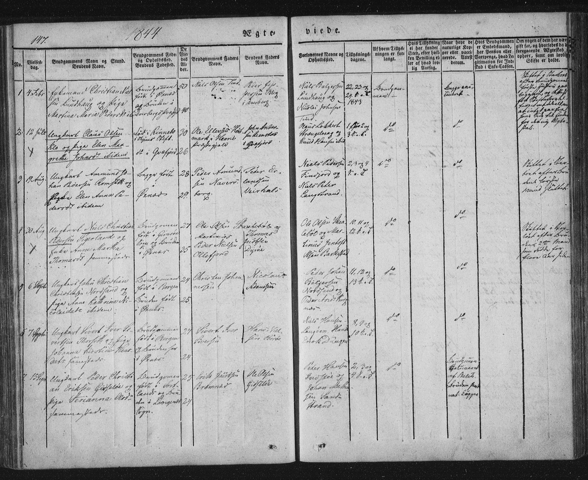 Ministerialprotokoller, klokkerbøker og fødselsregistre - Nordland, AV/SAT-A-1459/893/L1332: Parish register (official) no. 893A05, 1841-1858, p. 147