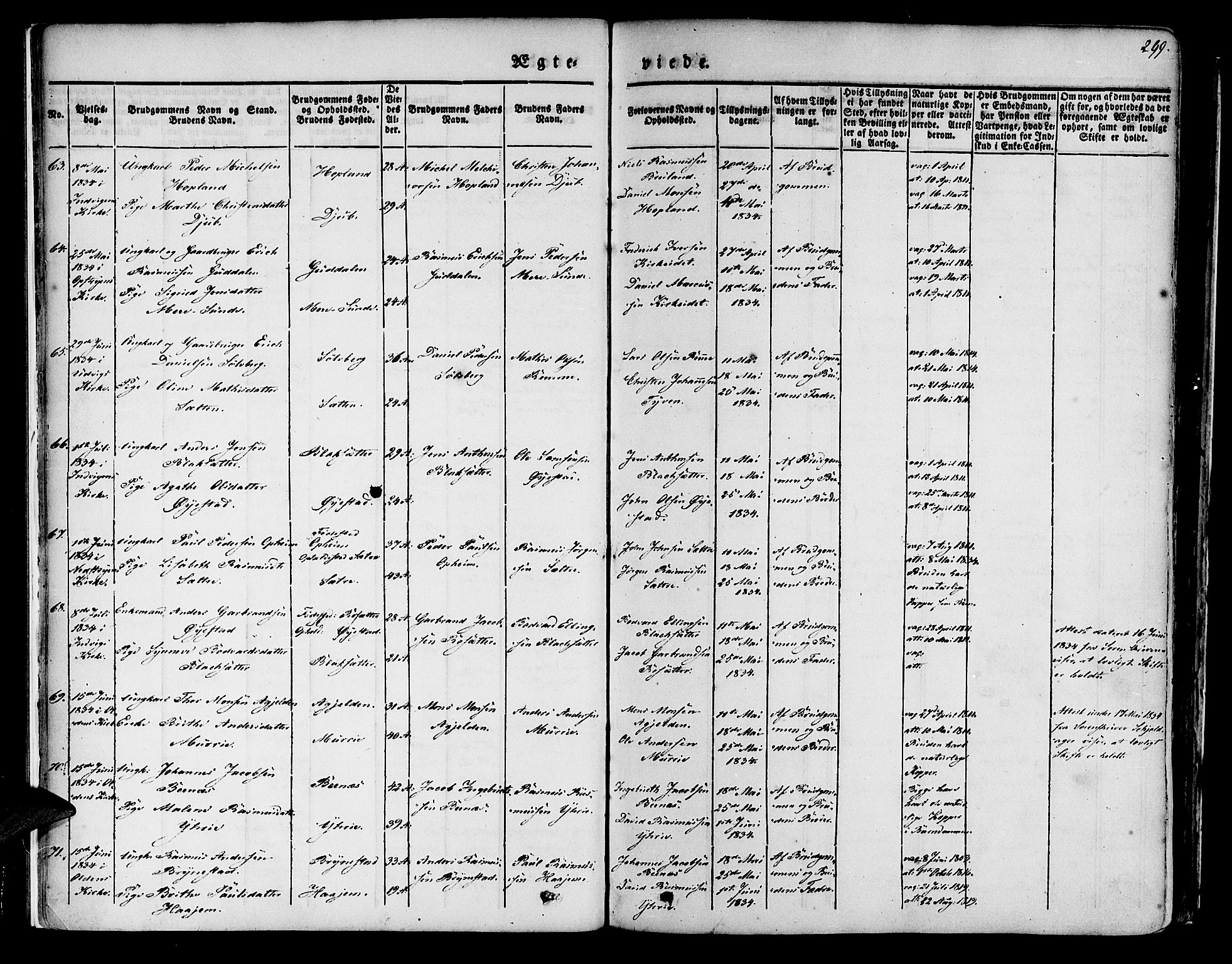 Innvik sokneprestembete, AV/SAB-A-80501: Parish register (official) no. A 4II, 1832-1846, p. 299