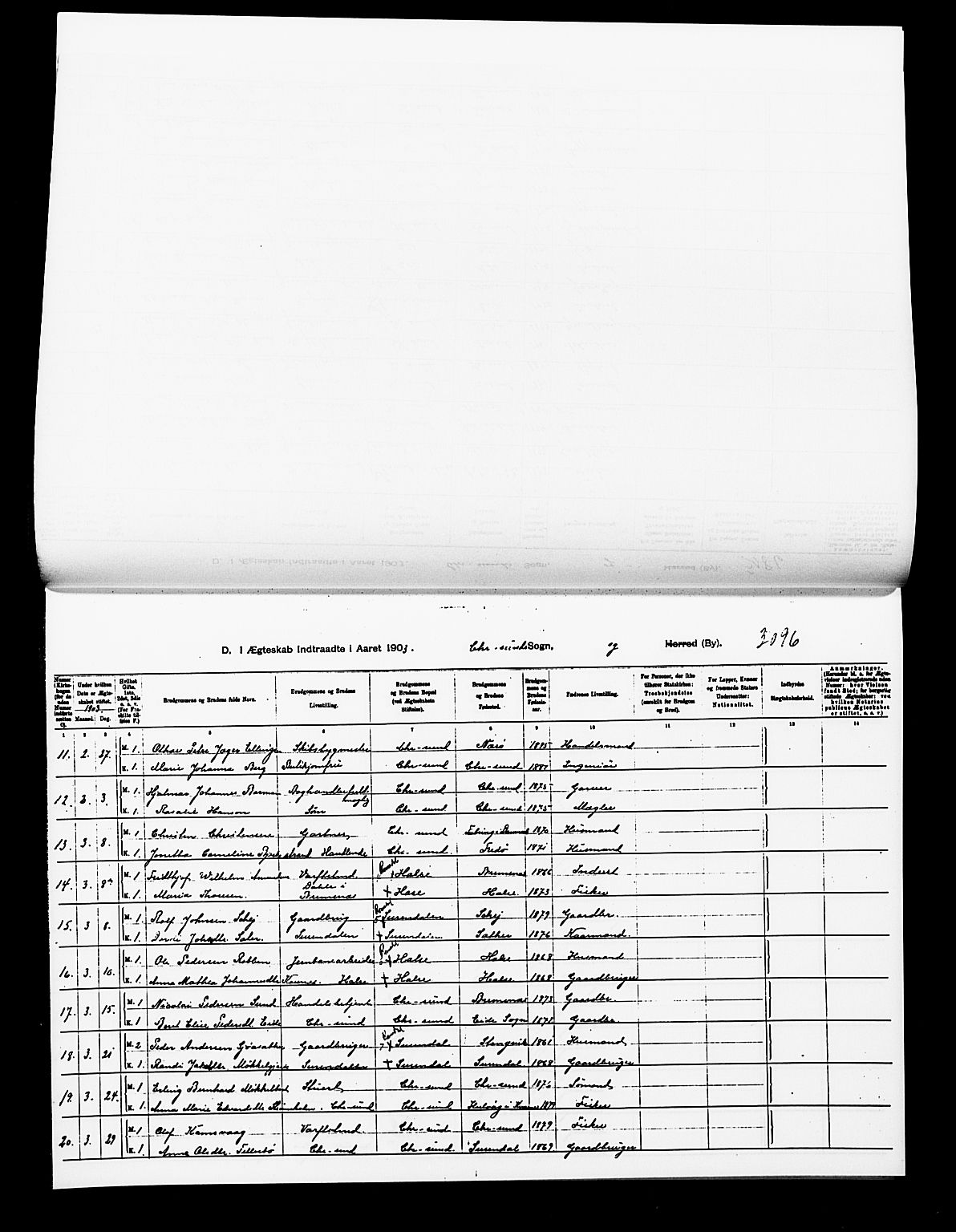 Ministerialprotokoller, klokkerbøker og fødselsregistre - Møre og Romsdal, AV/SAT-A-1454/572/L0859: Parish register (official) no. 572D03, 1903-1916