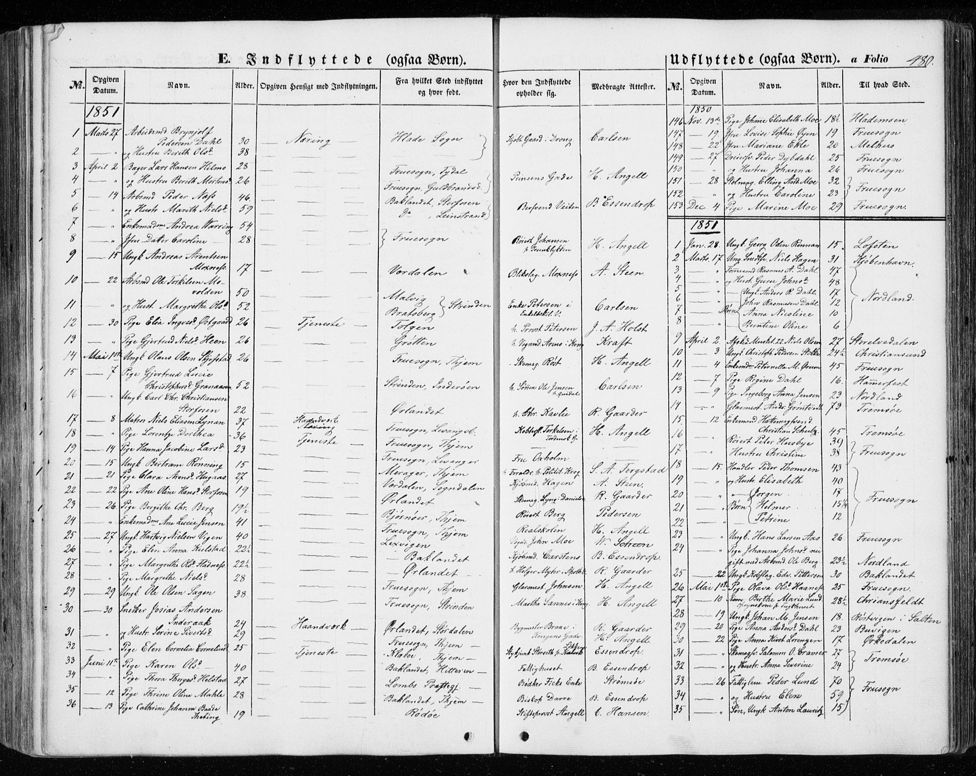 Ministerialprotokoller, klokkerbøker og fødselsregistre - Sør-Trøndelag, SAT/A-1456/601/L0051: Parish register (official) no. 601A19, 1848-1857, p. 480