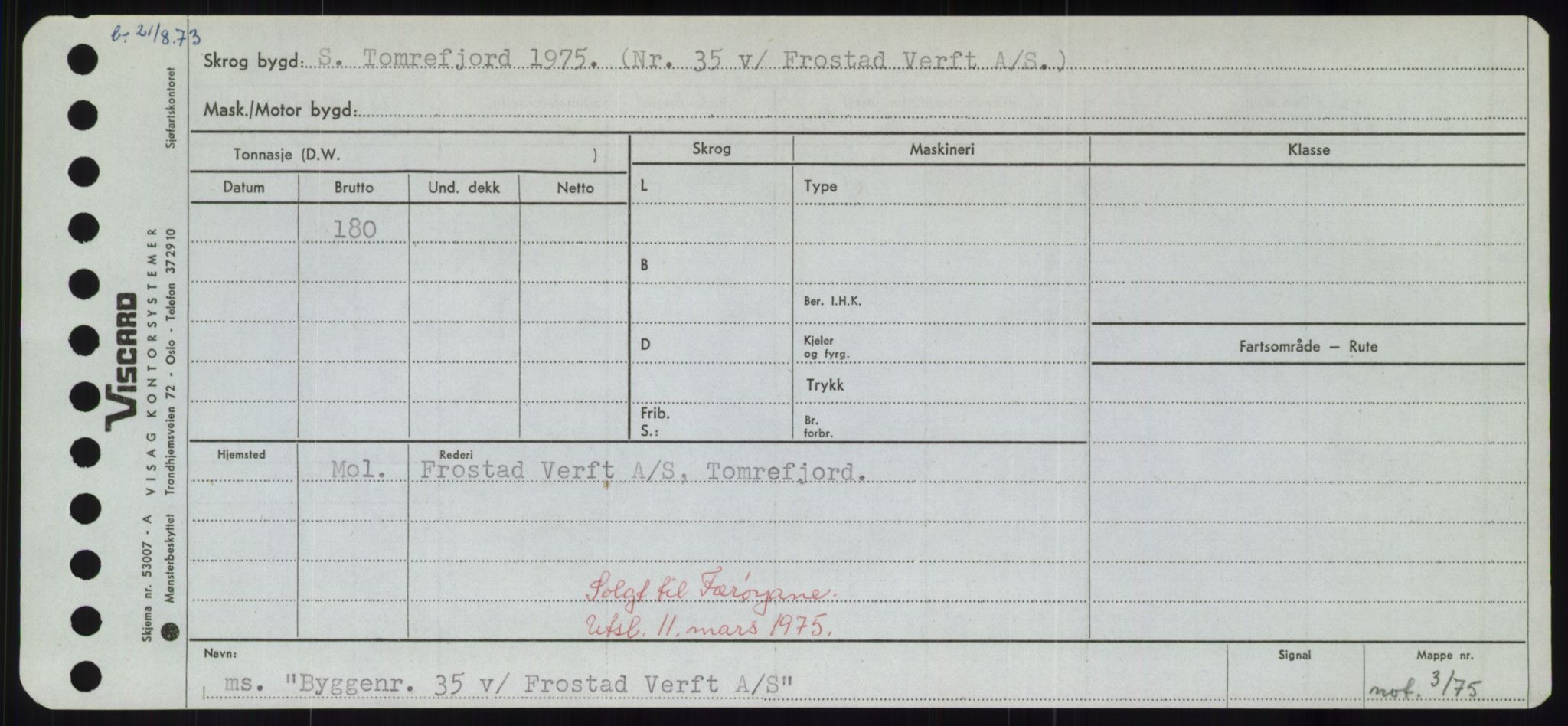 Sjøfartsdirektoratet med forløpere, Skipsmålingen, RA/S-1627/H/Hd/L0006: Fartøy, Byg-Båt, p. 287