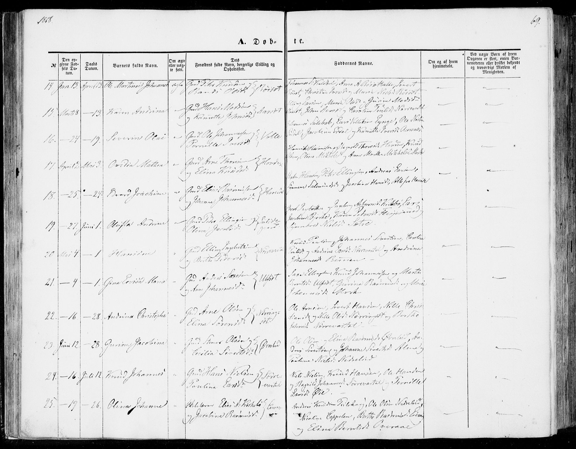 Ministerialprotokoller, klokkerbøker og fødselsregistre - Møre og Romsdal, AV/SAT-A-1454/510/L0121: Parish register (official) no. 510A01, 1848-1877, p. 69