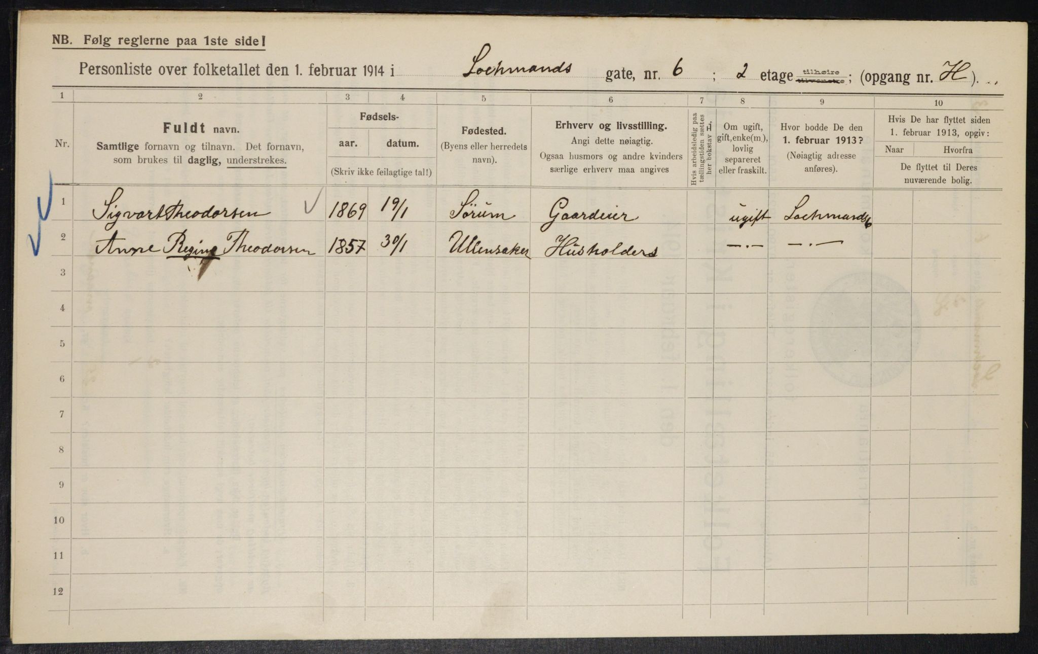 OBA, Municipal Census 1914 for Kristiania, 1914, p. 58263