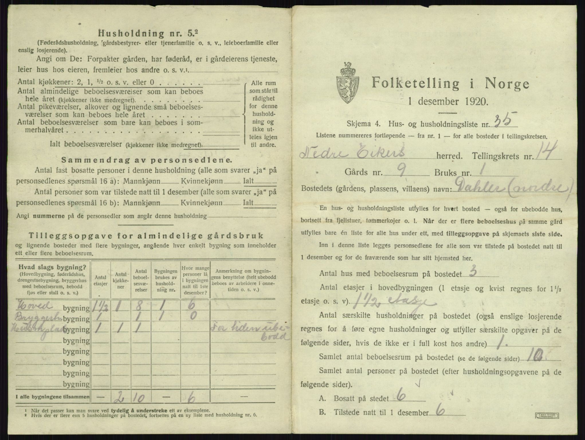 SAKO, 1920 census for Nedre Eiker, 1920, p. 2119