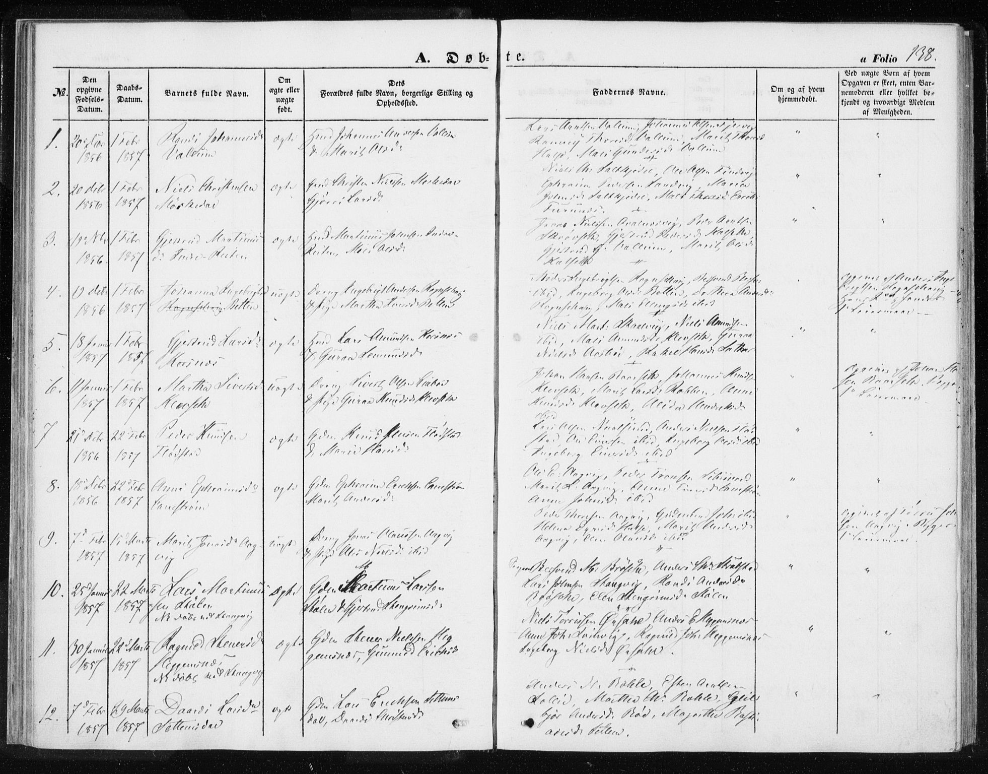 Ministerialprotokoller, klokkerbøker og fødselsregistre - Møre og Romsdal, SAT/A-1454/576/L0883: Parish register (official) no. 576A01, 1849-1865, p. 138