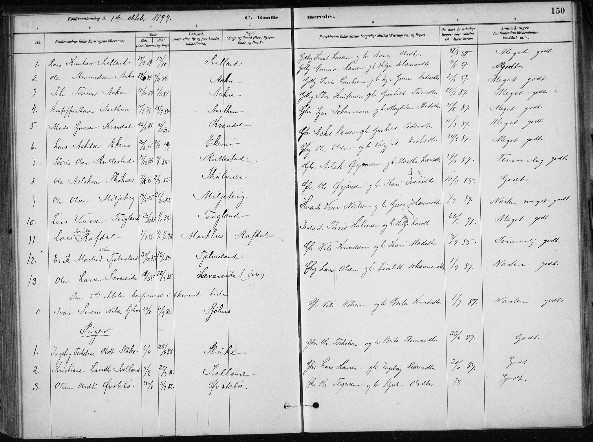 Skånevik sokneprestembete, AV/SAB-A-77801/H/Haa: Parish register (official) no. E  1, 1879-1901, p. 150