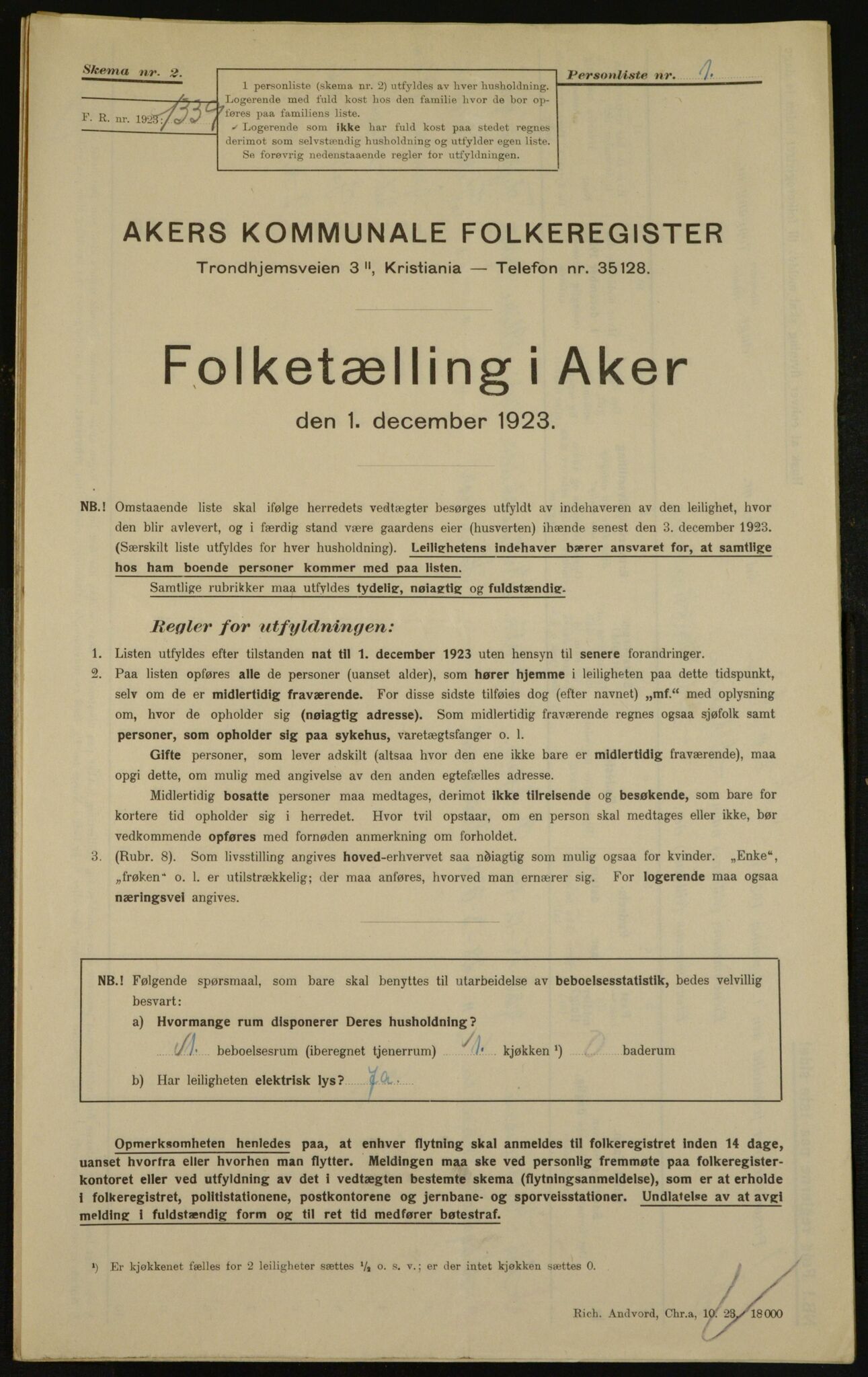 , Municipal Census 1923 for Aker, 1923, p. 30899