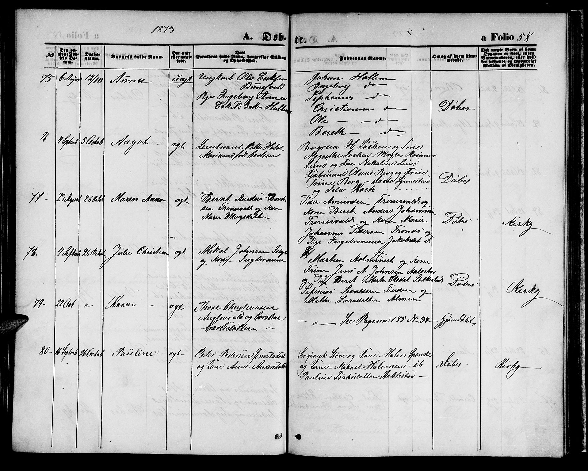 Ministerialprotokoller, klokkerbøker og fødselsregistre - Nord-Trøndelag, SAT/A-1458/723/L0255: Parish register (copy) no. 723C03, 1869-1879, p. 58