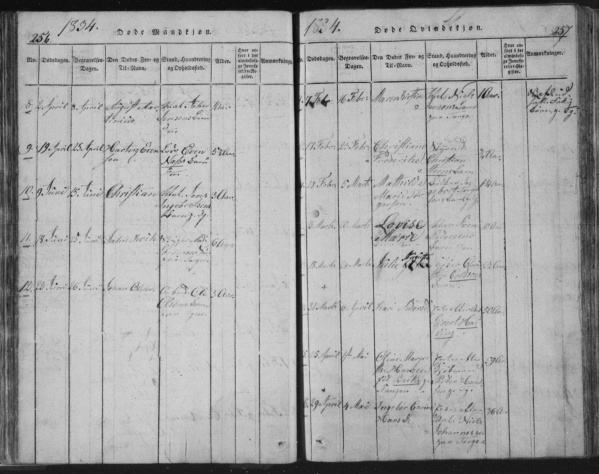 Strømsø kirkebøker, AV/SAKO-A-246/F/Fb/L0004: Parish register (official) no. II 4, 1814-1843, p. 256-257