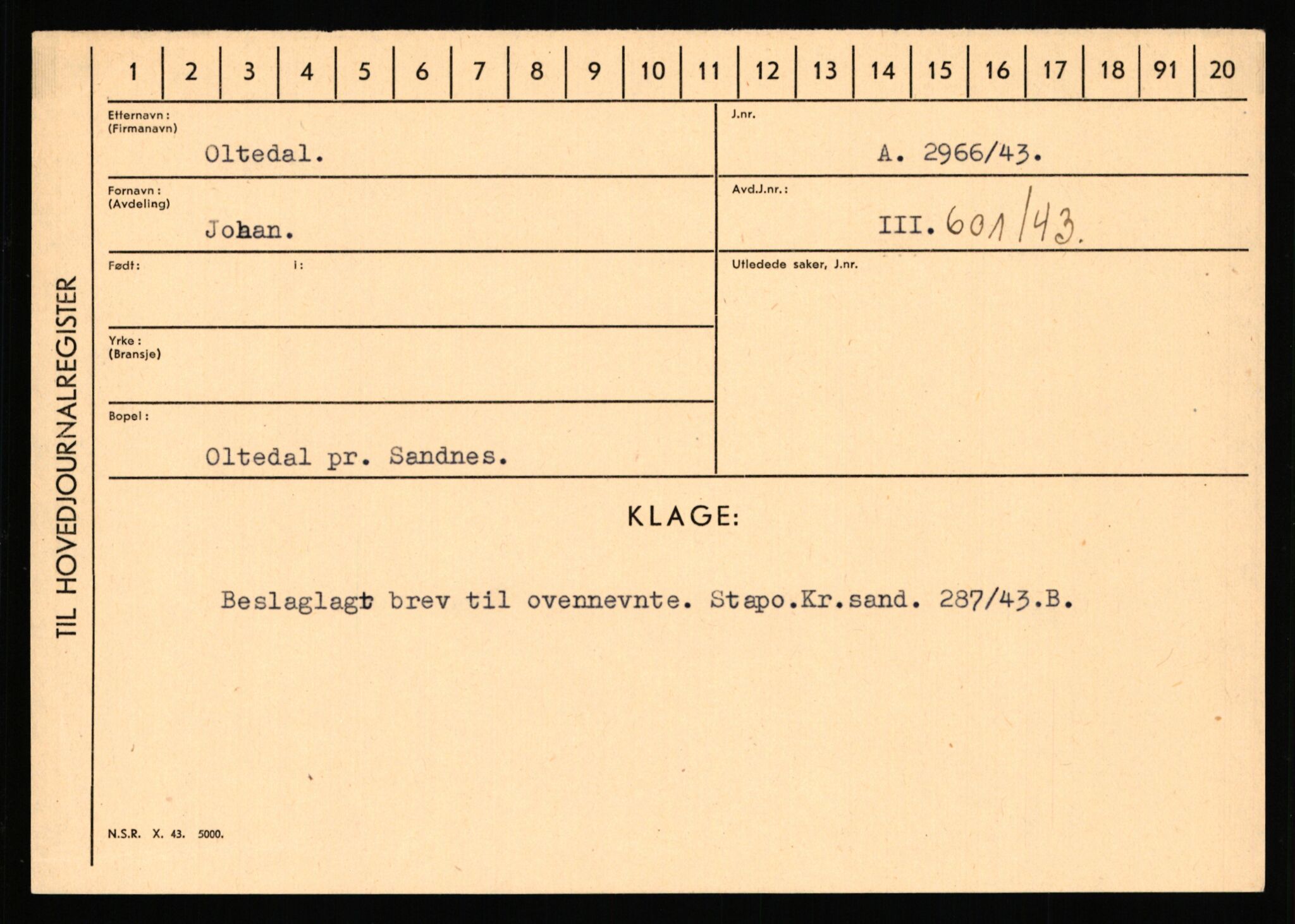 Statspolitiet - Hovedkontoret / Osloavdelingen, AV/RA-S-1329/C/Ca/L0012: Oanæs - Quistgaard	, 1943-1945, p. 1998