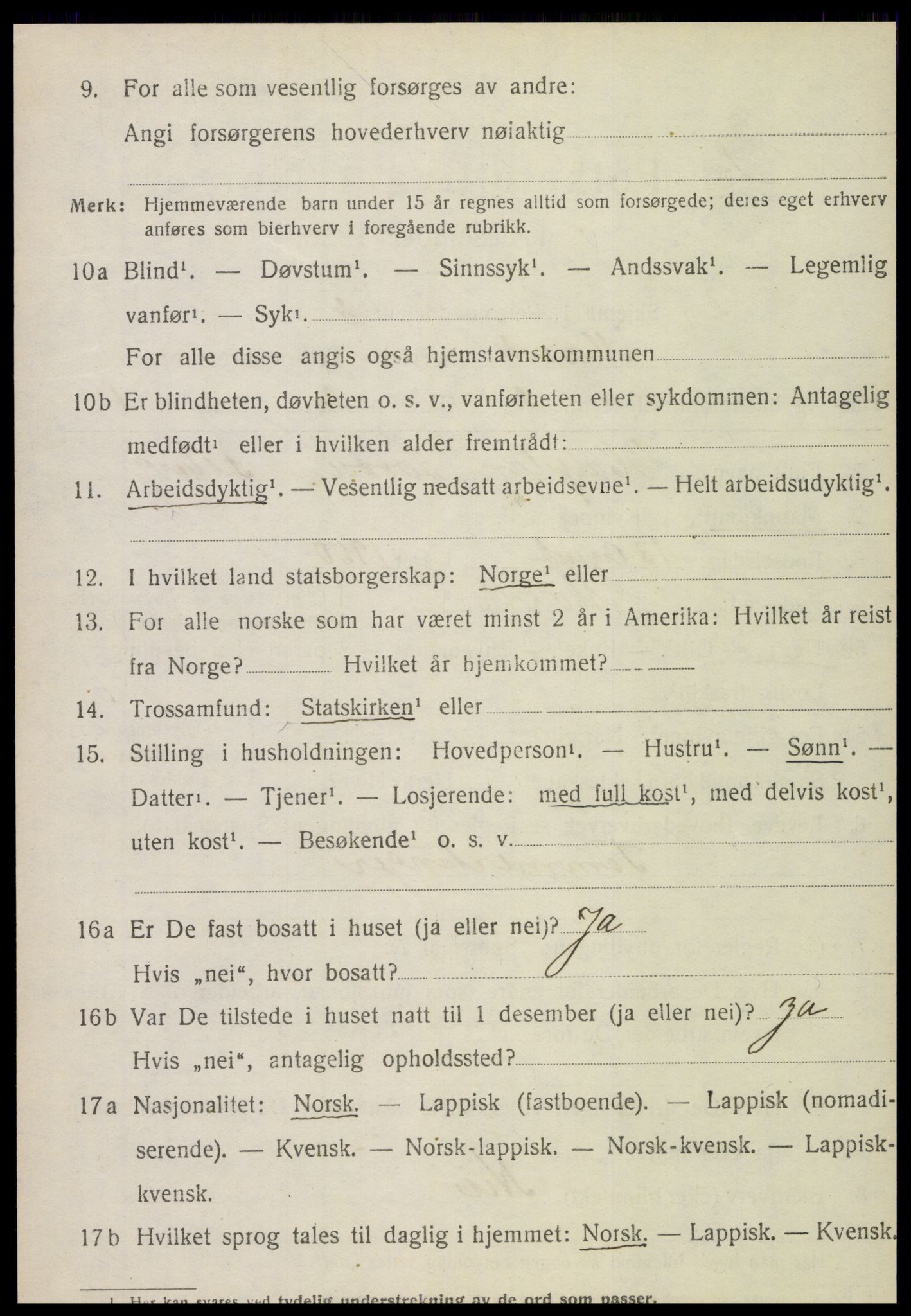 SAT, 1920 census for Mosvik, 1920, p. 389