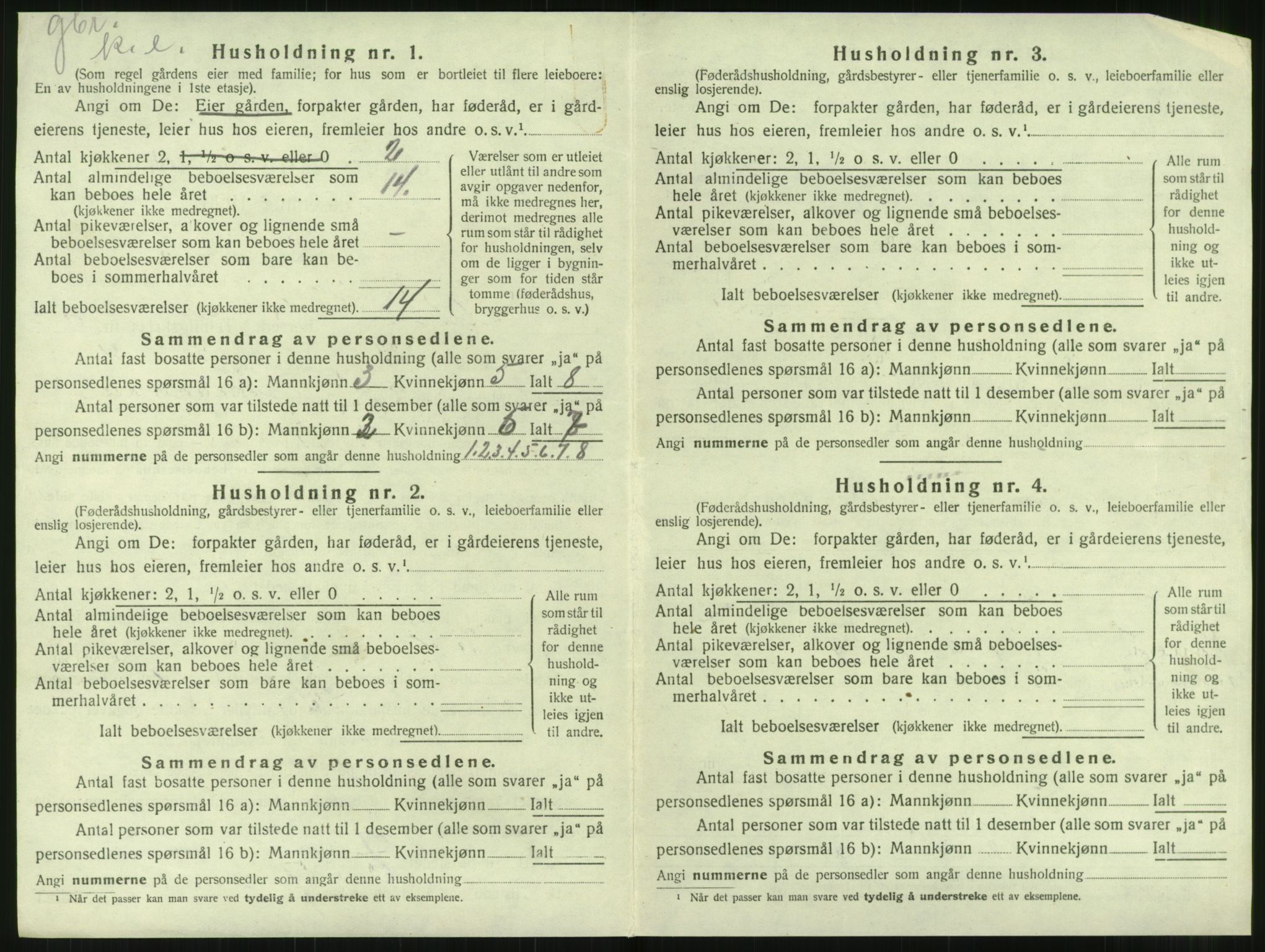 SAT, 1920 census for Vevelstad, 1920, p. 249