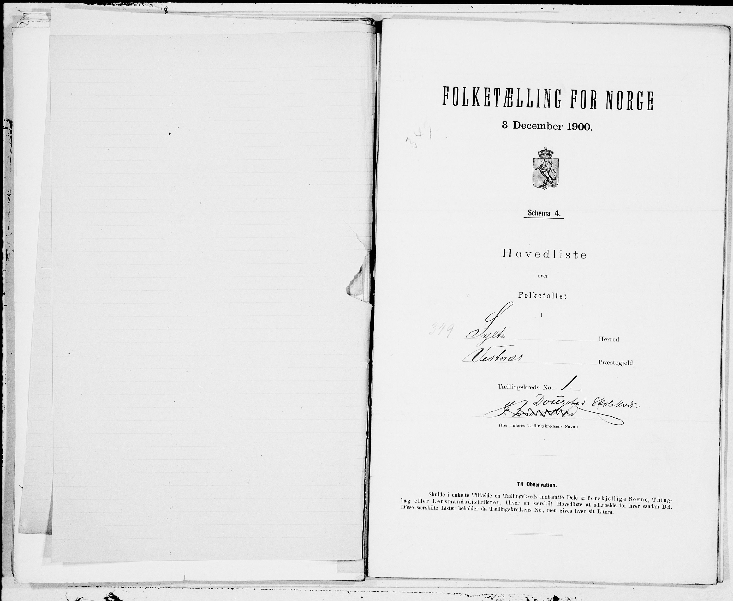 SAT, 1900 census for Sylte, 1900, p. 2