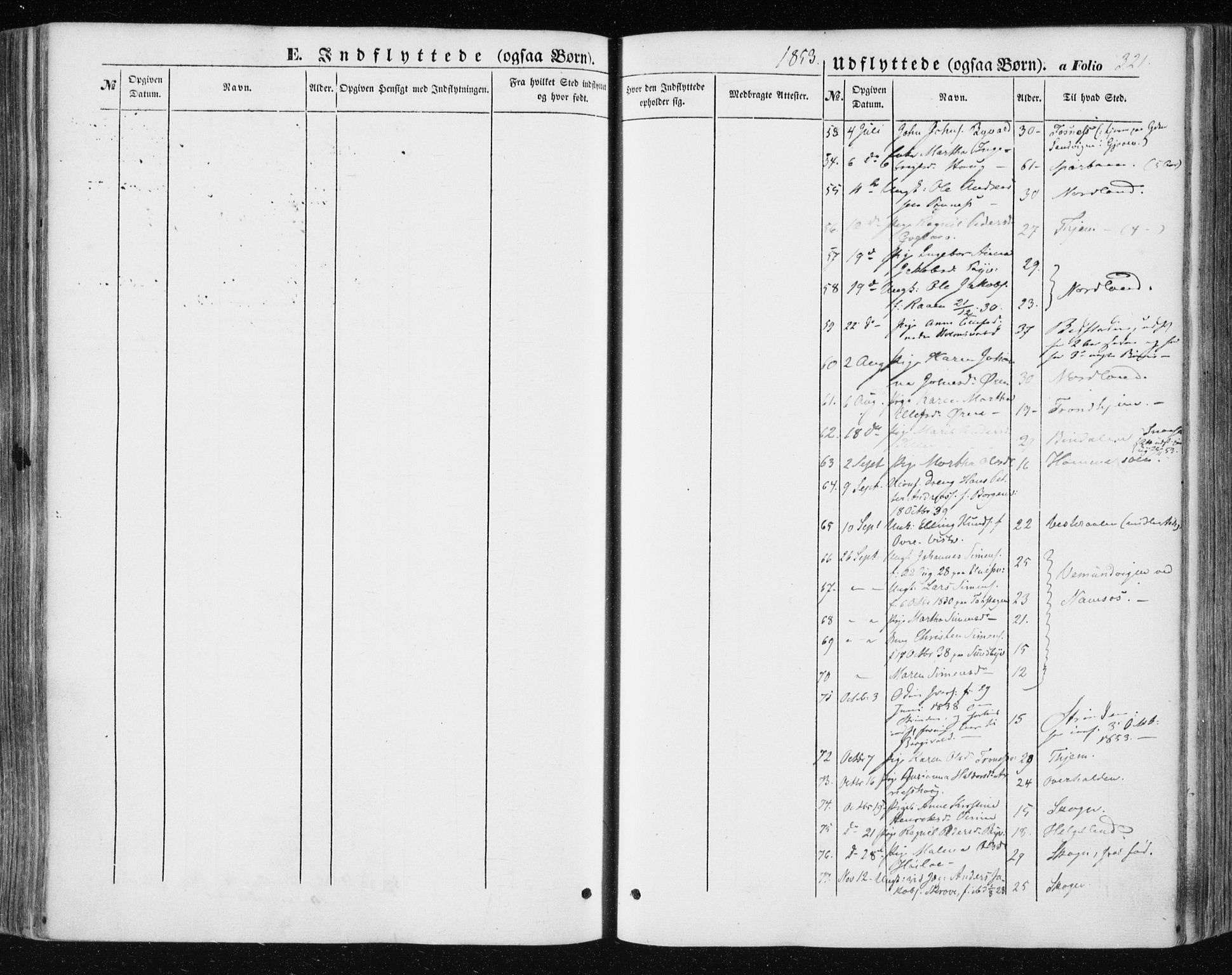 Ministerialprotokoller, klokkerbøker og fødselsregistre - Nord-Trøndelag, SAT/A-1458/723/L0240: Parish register (official) no. 723A09, 1852-1860, p. 321