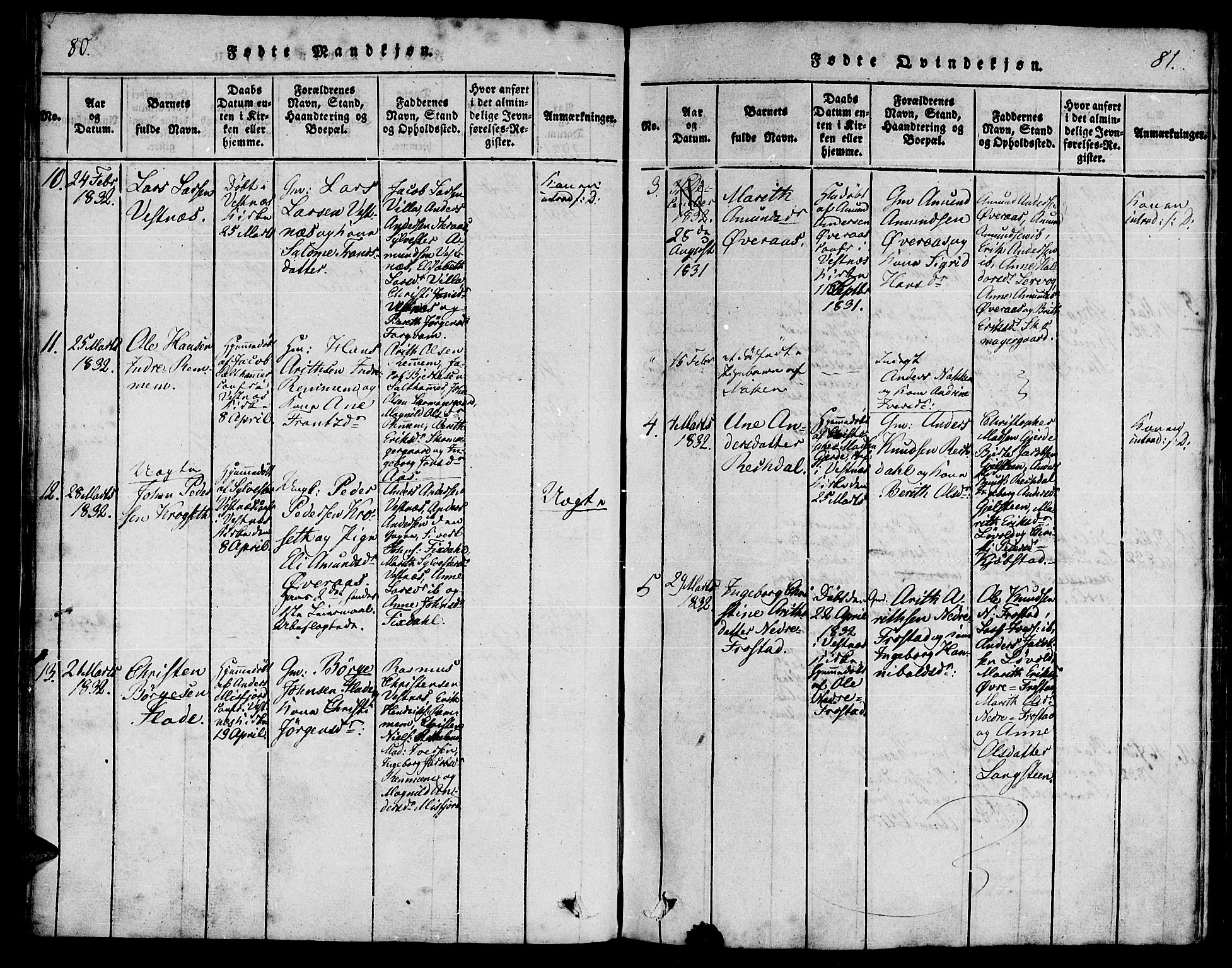 Ministerialprotokoller, klokkerbøker og fødselsregistre - Møre og Romsdal, AV/SAT-A-1454/539/L0528: Parish register (official) no. 539A01, 1818-1847, p. 80-81