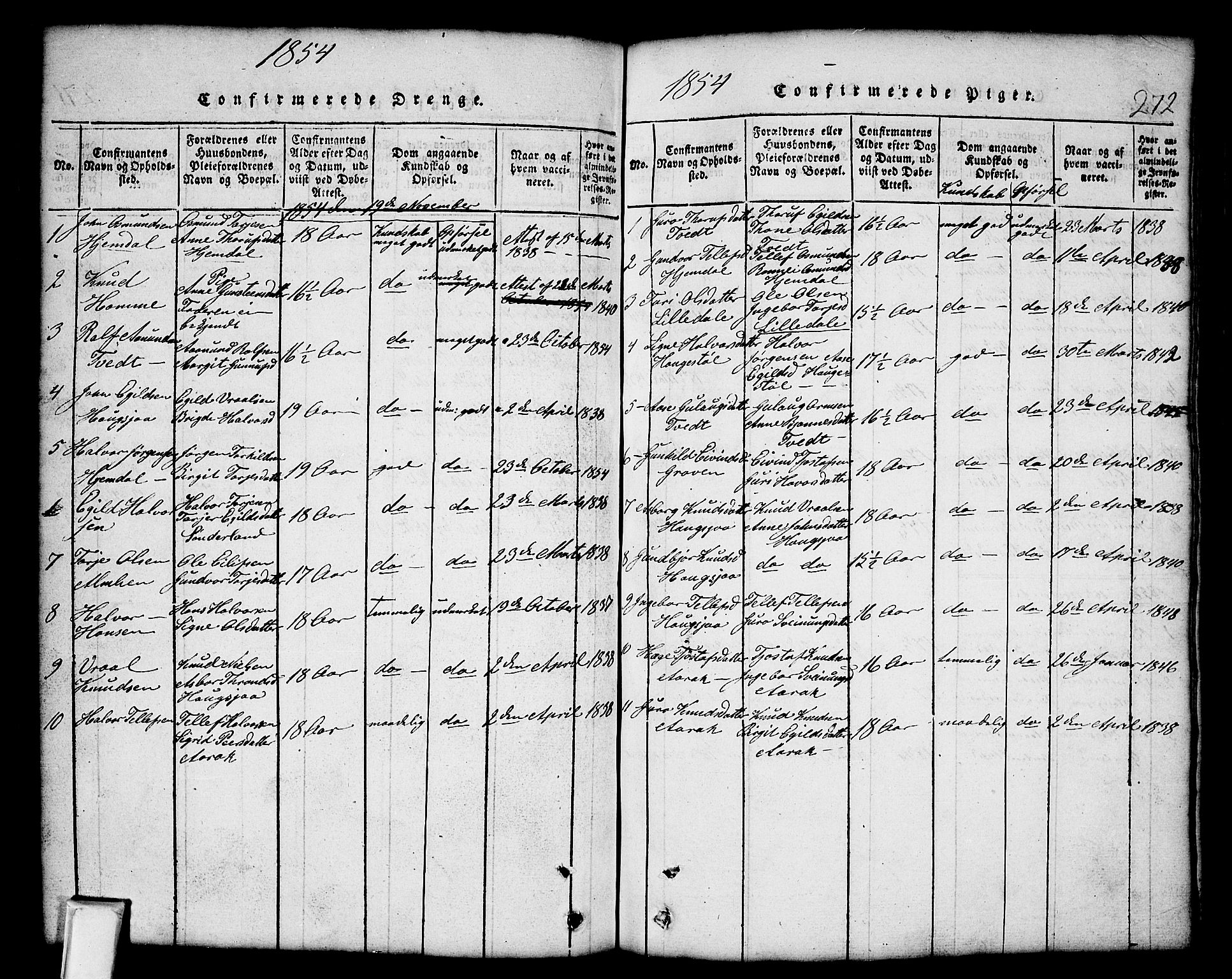 Nissedal kirkebøker, SAKO/A-288/G/Gb/L0001: Parish register (copy) no. II 1, 1814-1862, p. 272