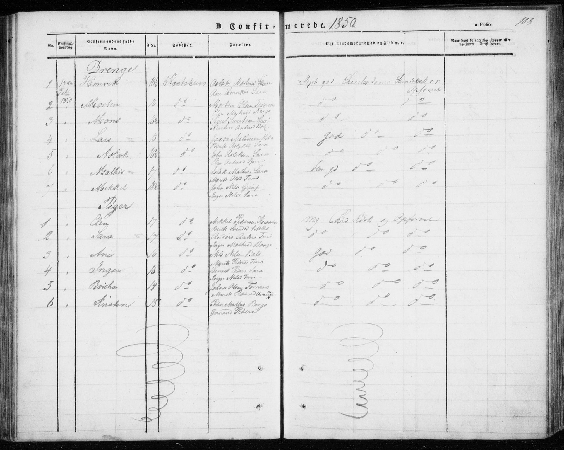 Kautokeino sokneprestembete, SATØ/S-1340/H/Ha/L0002.kirke: Parish register (official) no. 2, 1843-1861, p. 108