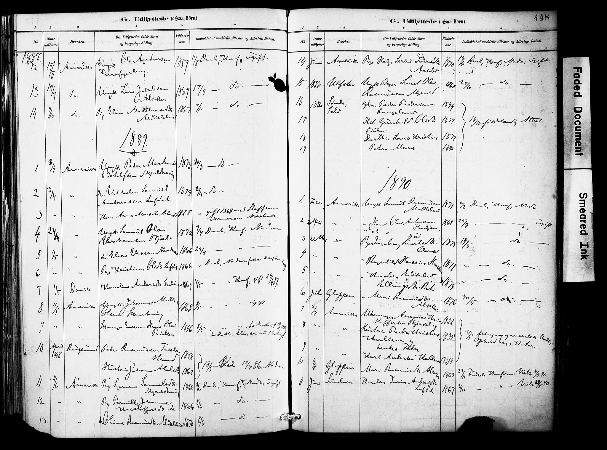 Eid sokneprestembete, SAB/A-82301/H/Haa/Haab/L0001: Parish register (official) no. B 1, 1879-1906, p. 448