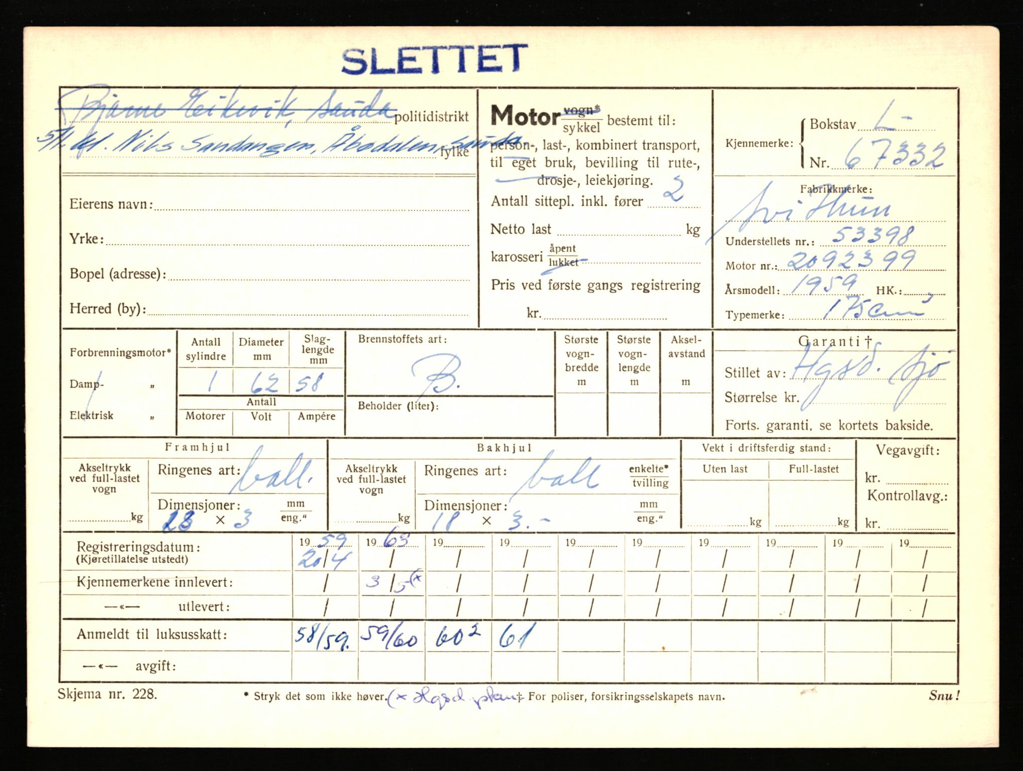 Stavanger trafikkstasjon, AV/SAST-A-101942/0/F/L0065: L-65400 - L-67649, 1930-1971, p. 1133