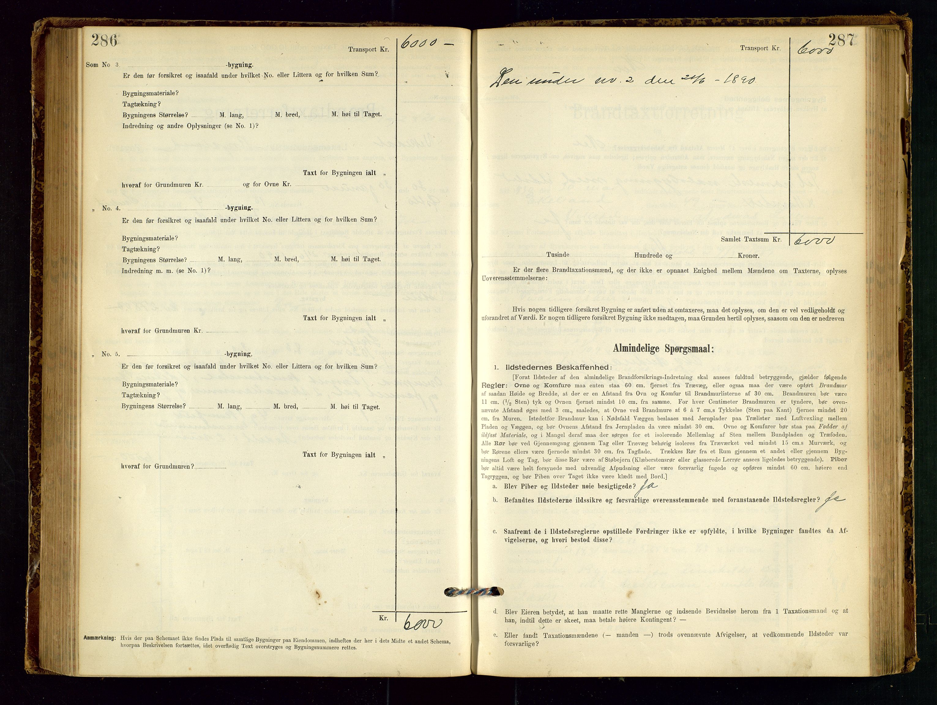 Vikedal lensmannskontor, AV/SAST-A-100179/Gob/L0004: Branntakstprotokoll, 1894-1952, p. 286-287