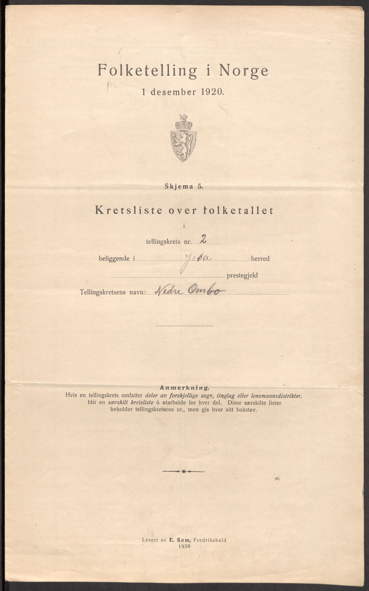 SAST, 1920 census for Jelsa, 1920, p. 13