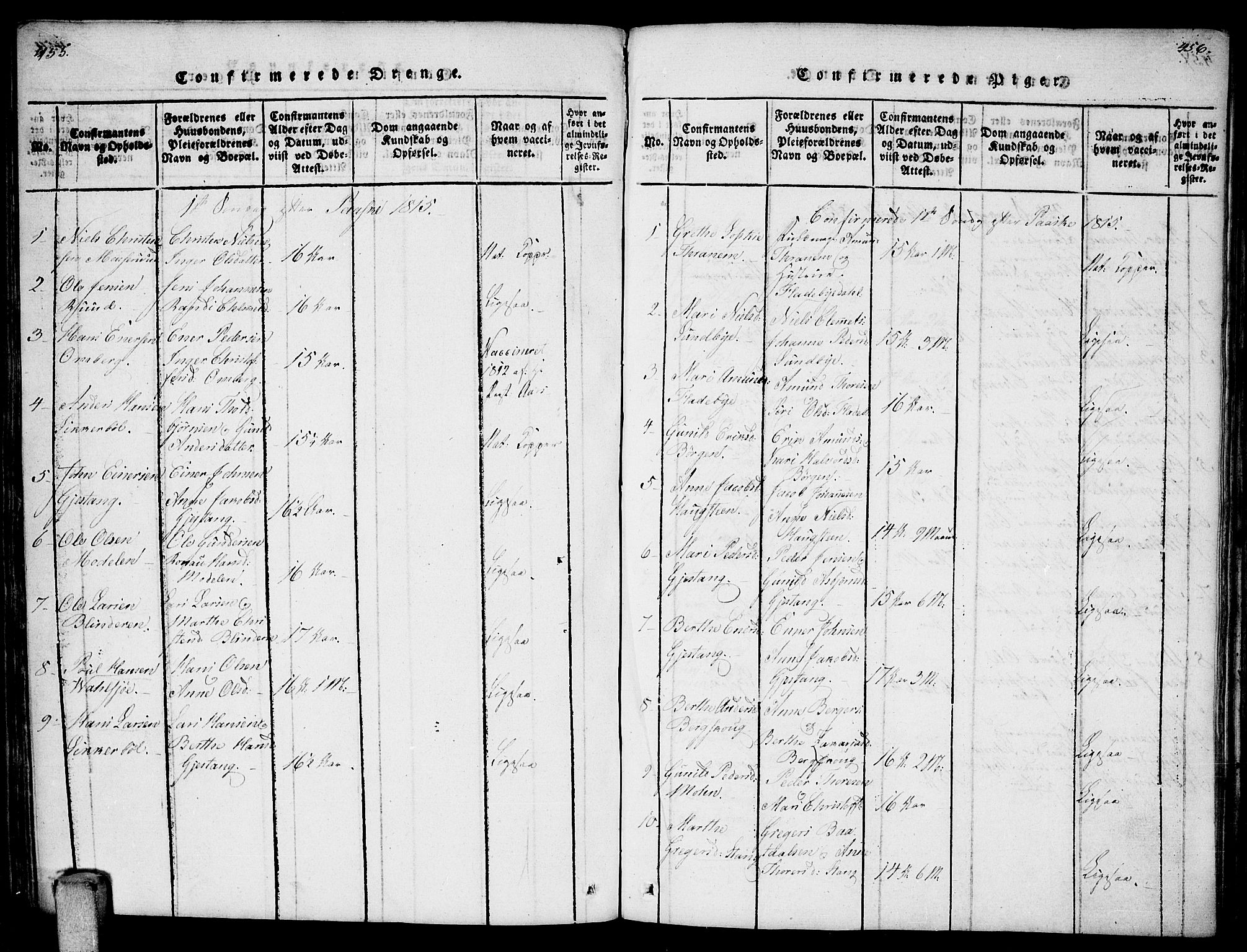 Enebakk prestekontor Kirkebøker, AV/SAO-A-10171c/F/Fa/L0006: Parish register (official) no. I 6, 1815-1832, p. 455-456