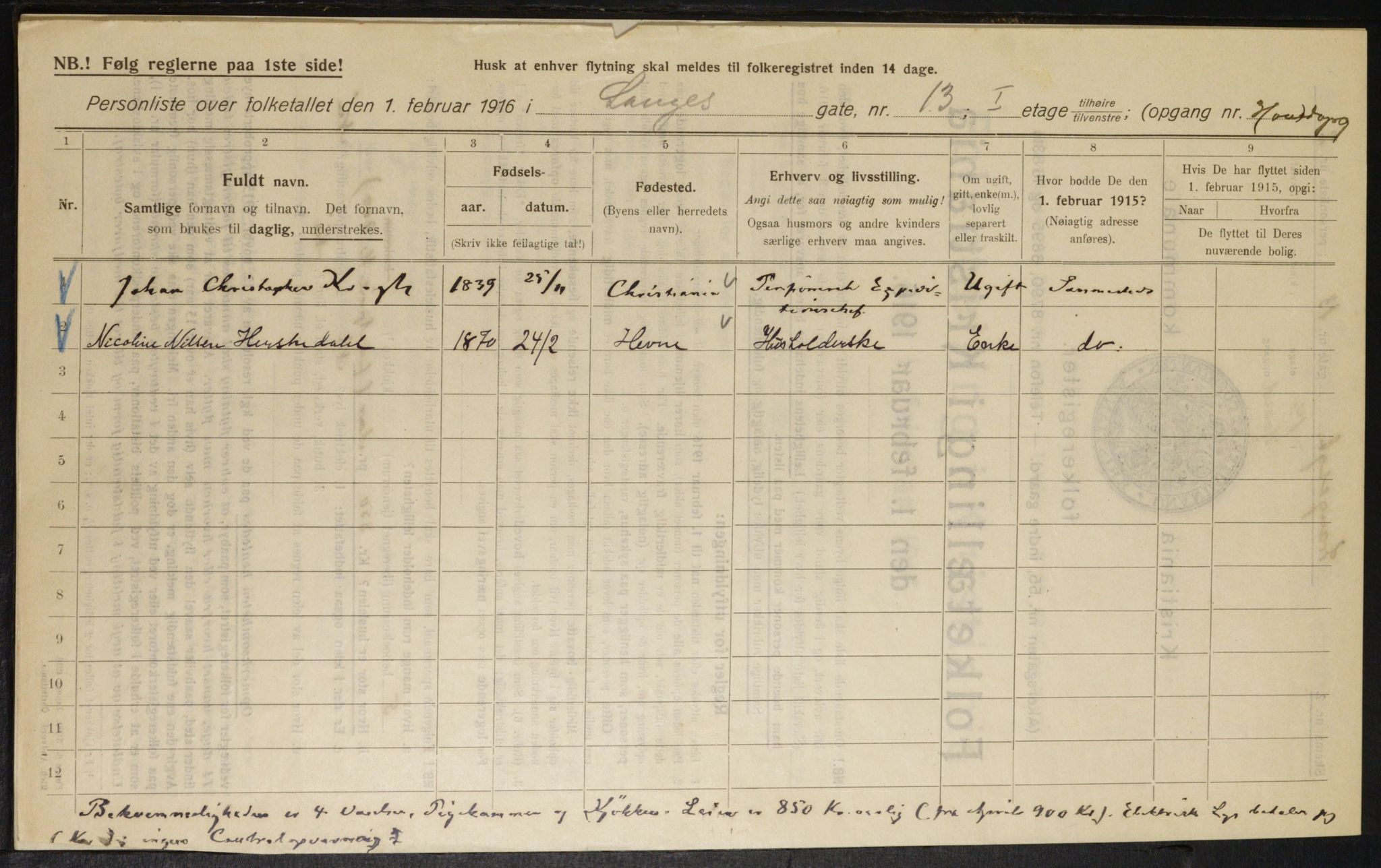 OBA, Municipal Census 1916 for Kristiania, 1916, p. 57593