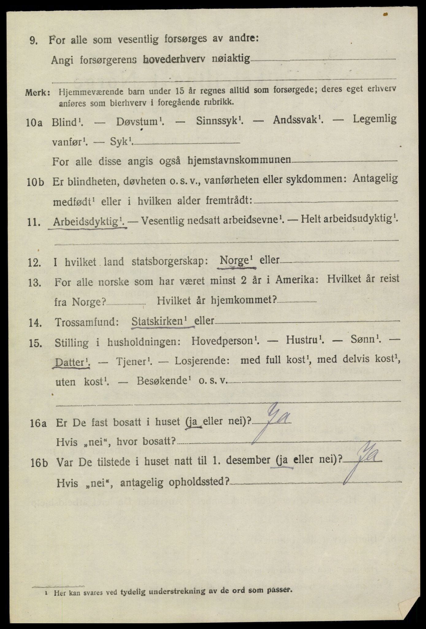 SAKO, 1920 census for Sannidal, 1920, p. 4070