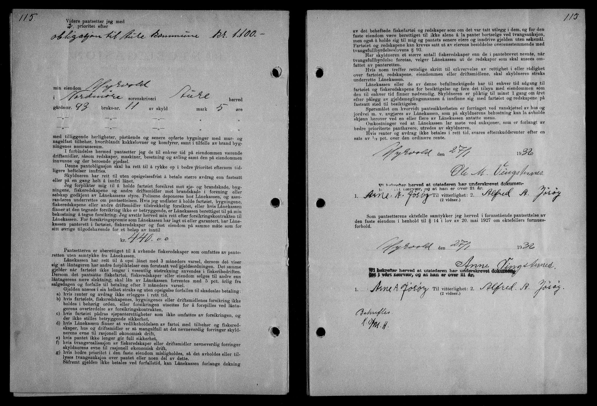 Nordmøre sorenskriveri, AV/SAT-A-4132/1/2/2Ca/L0087: Mortgage book no. 77, 1935-1936, Deed date: 06.02.1936