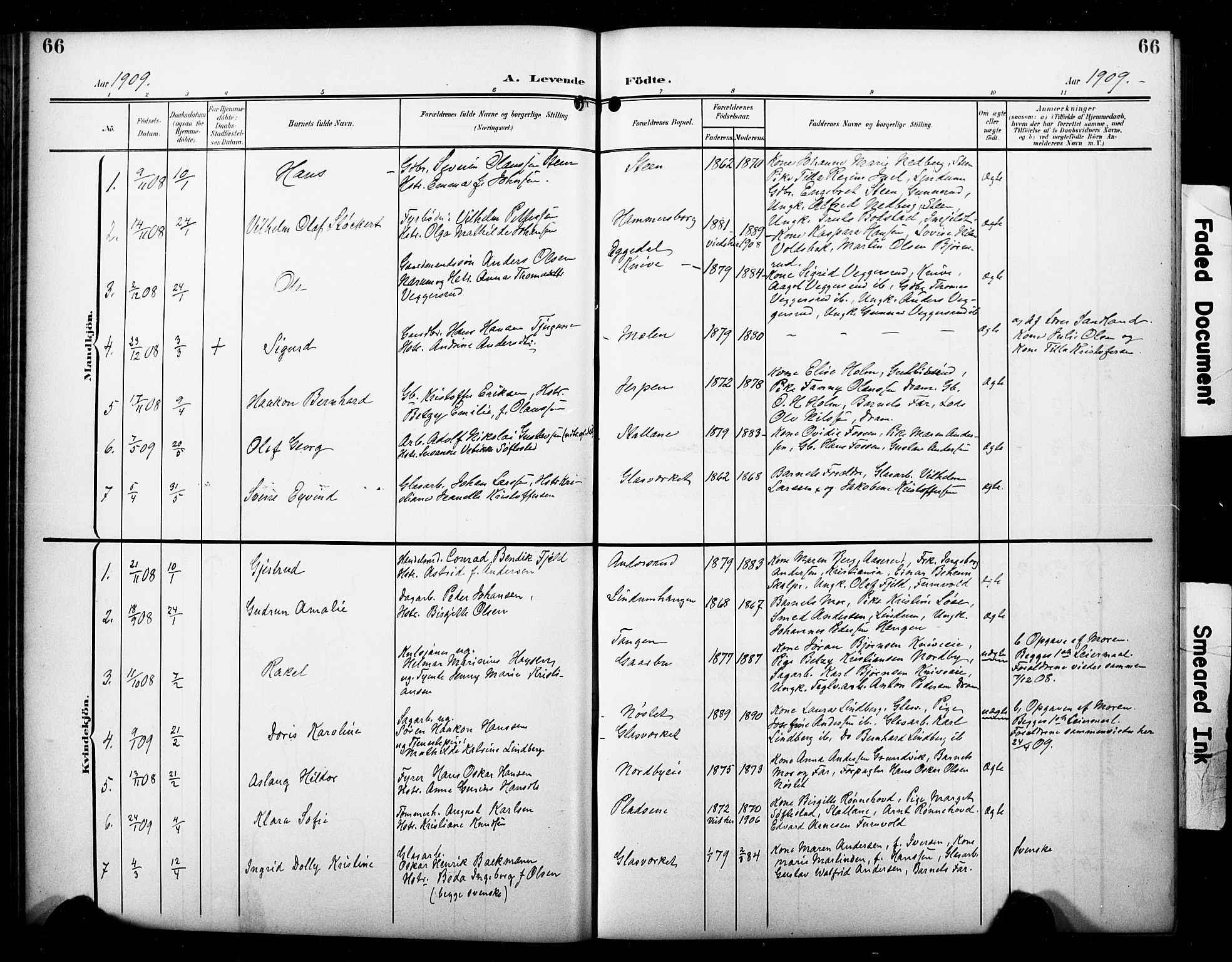 Skoger kirkebøker, SAKO/A-59/G/Ga/L0003: Parish register (copy) no. I 3, 1900-1927, p. 66