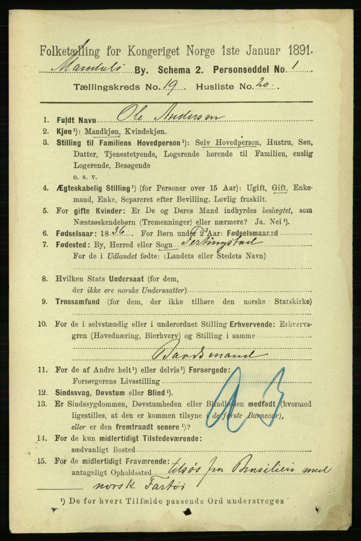 RA, 1891 census for 1002 Mandal, 1891, p. 3940