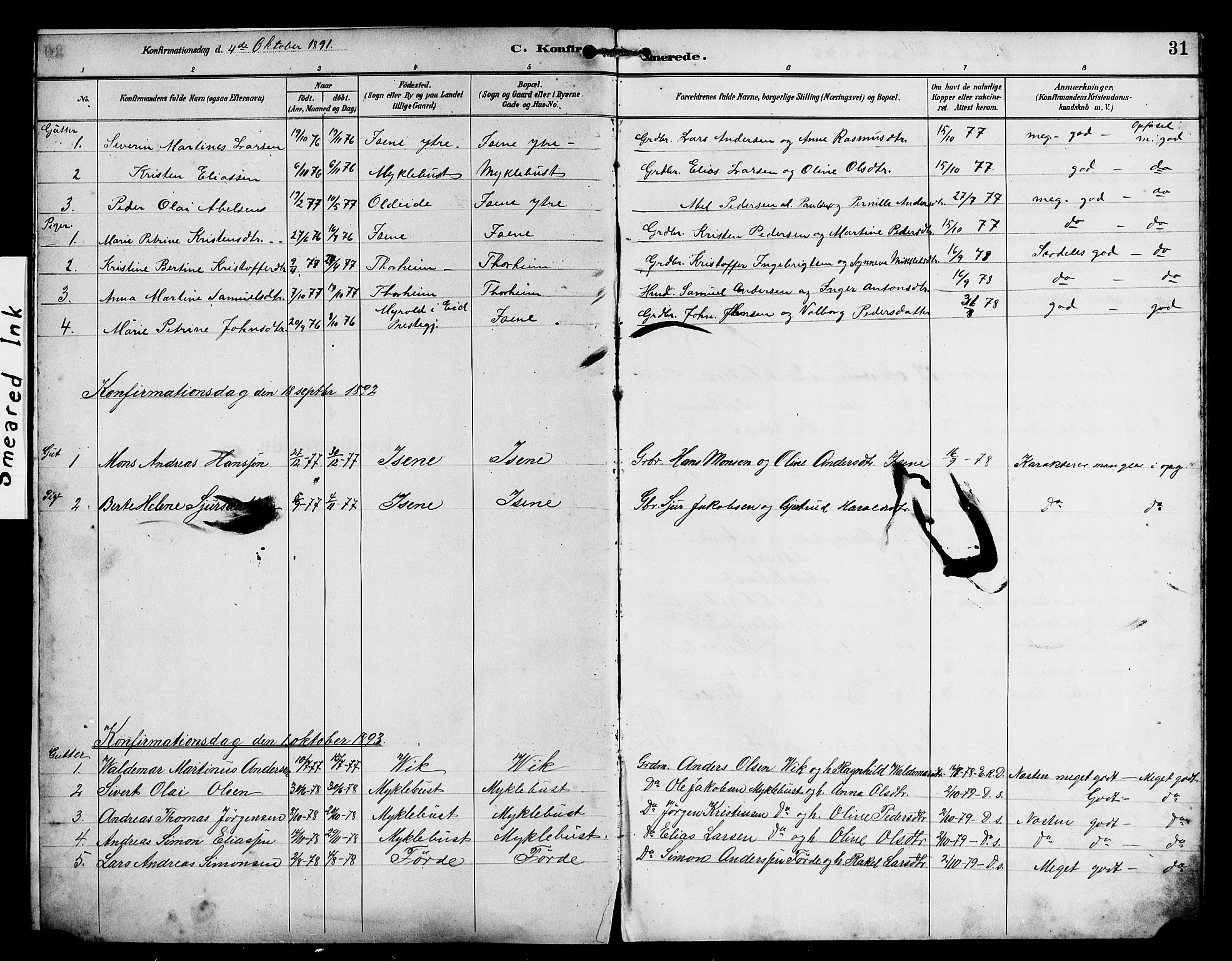 Davik sokneprestembete, AV/SAB-A-79701/H/Hab/Habd/L0002: Parish register (copy) no. D 2, 1890-1919, p. 31