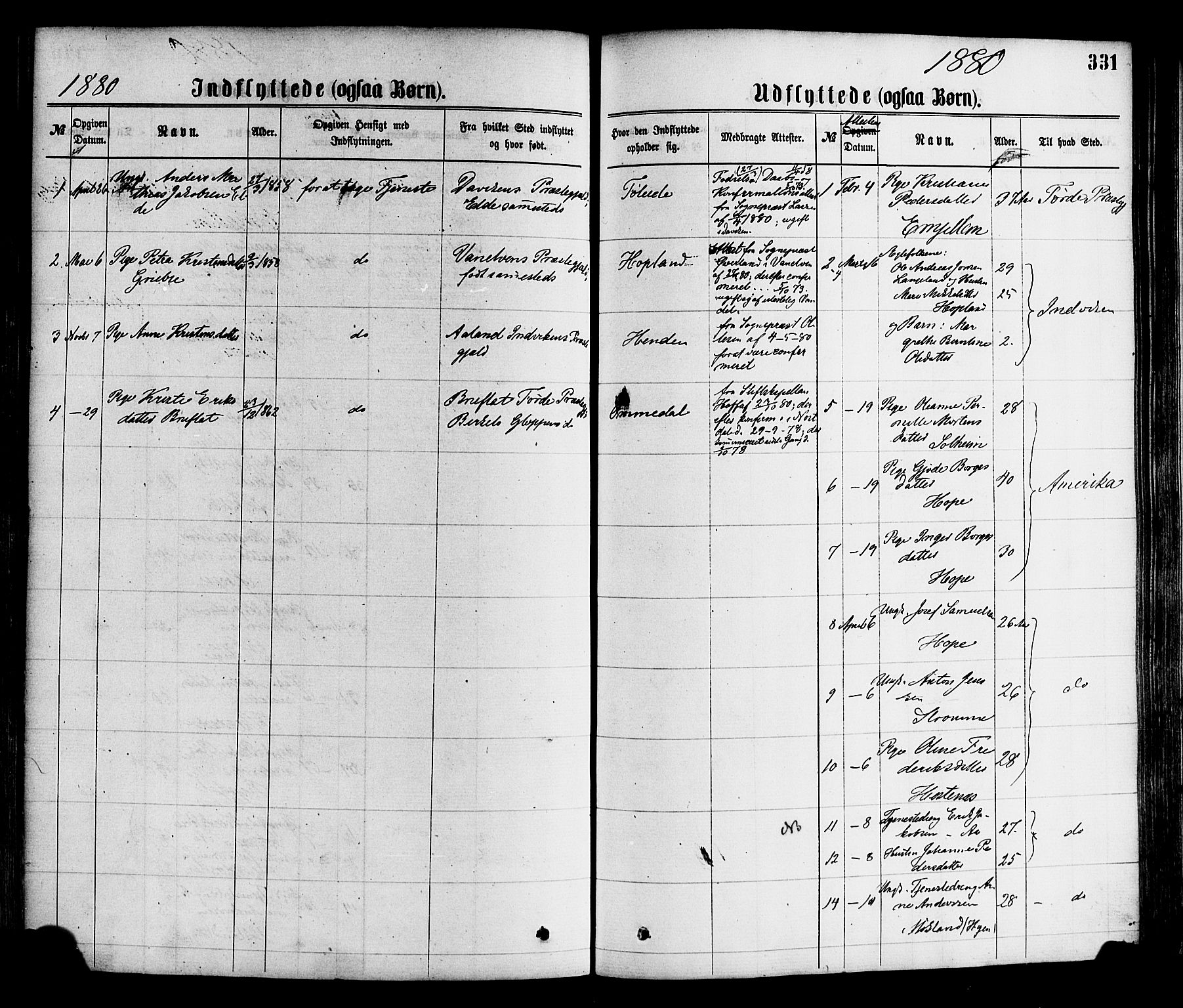 Gloppen sokneprestembete, SAB/A-80101/H/Haa/Haaa/L0010: Parish register (official) no. A 10, 1871-1884, p. 331
