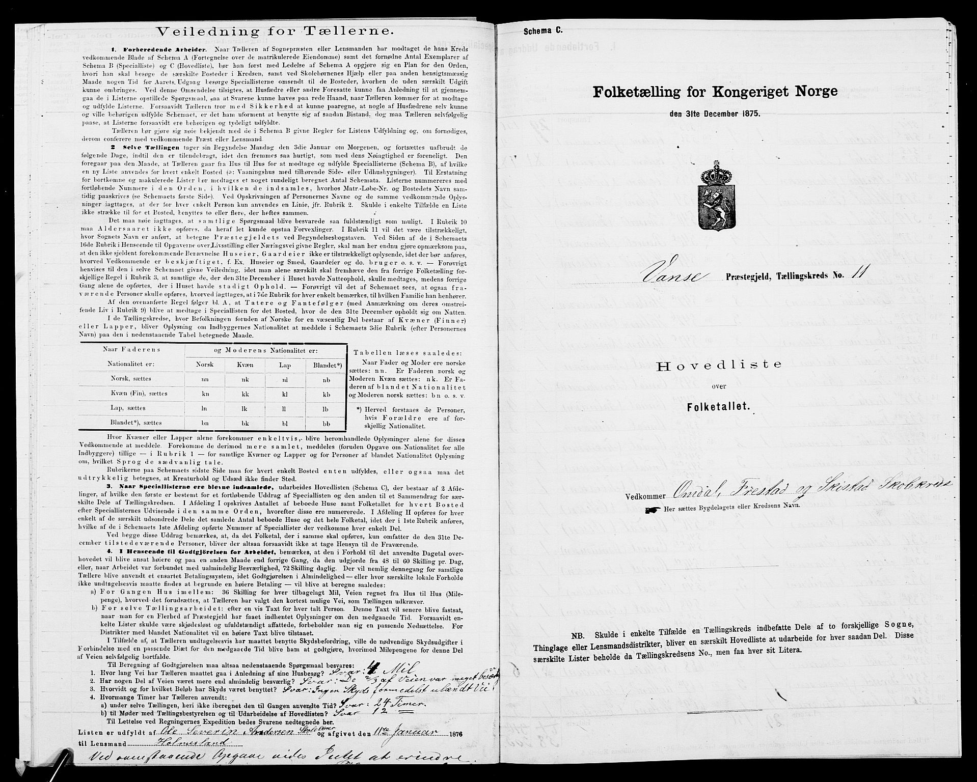 SAK, 1875 census for 1041L Vanse/Vanse og Farsund, 1875, p. 85