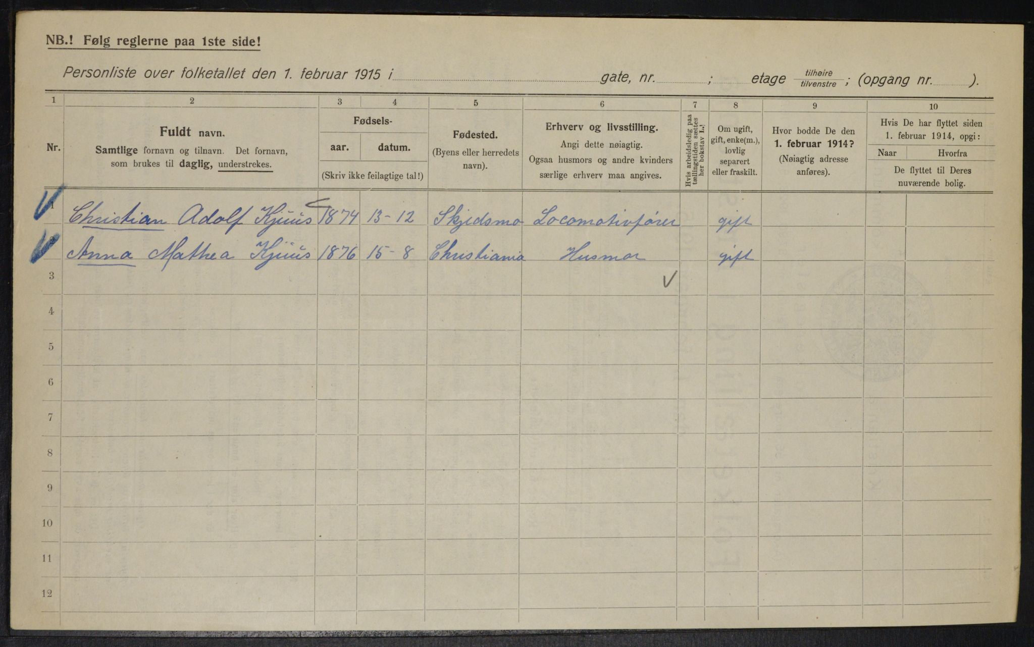 OBA, Municipal Census 1915 for Kristiania, 1915, p. 18530