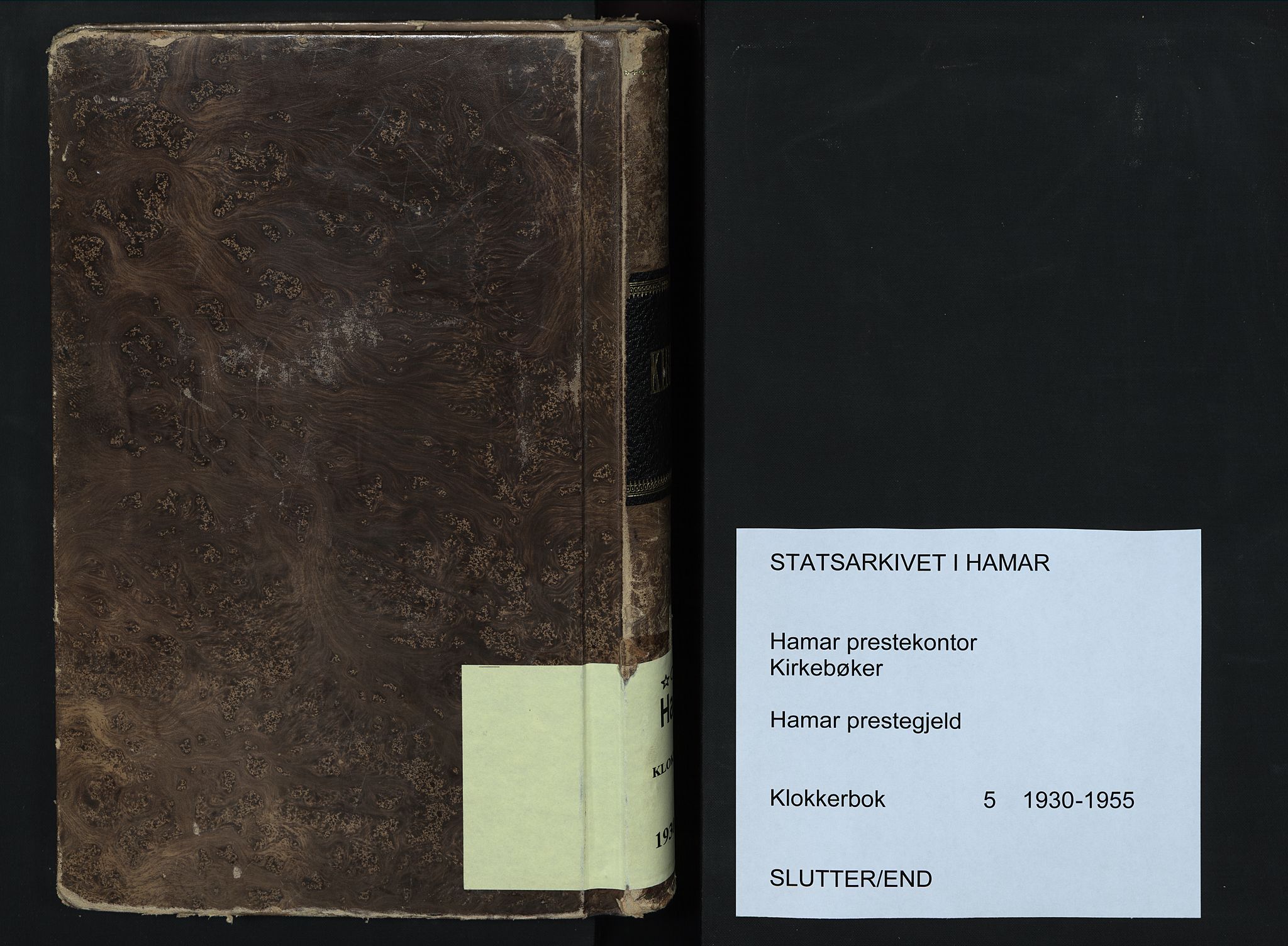 Hamar prestekontor, AV/SAH-DOMPH-002/H/Ha/Hab/L0005: Parish register (copy) no. 5, 1930-1955