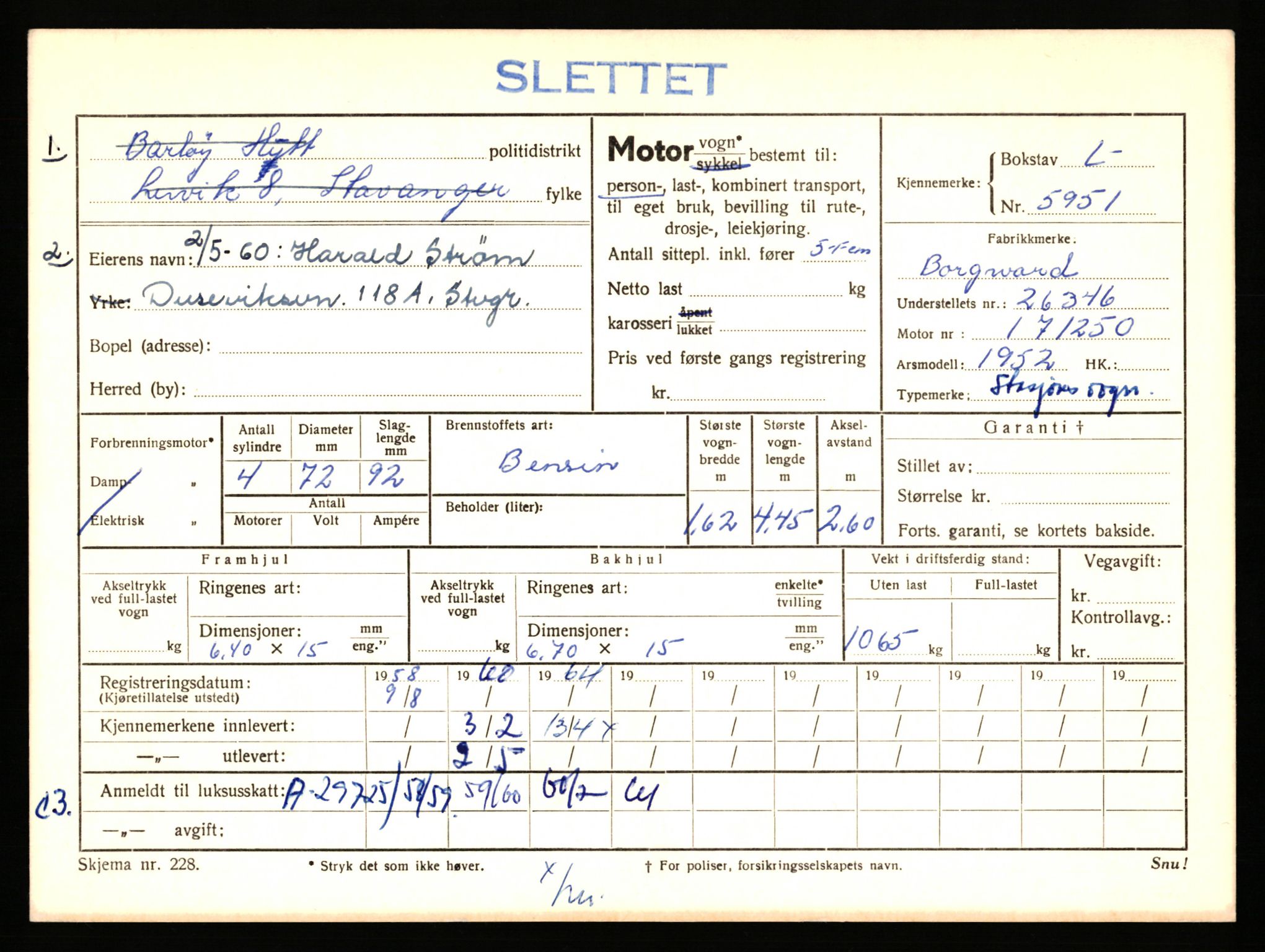 Stavanger trafikkstasjon, AV/SAST-A-101942/0/F/L0016: L-5950 - L-6499, 1930-1971, p. 7