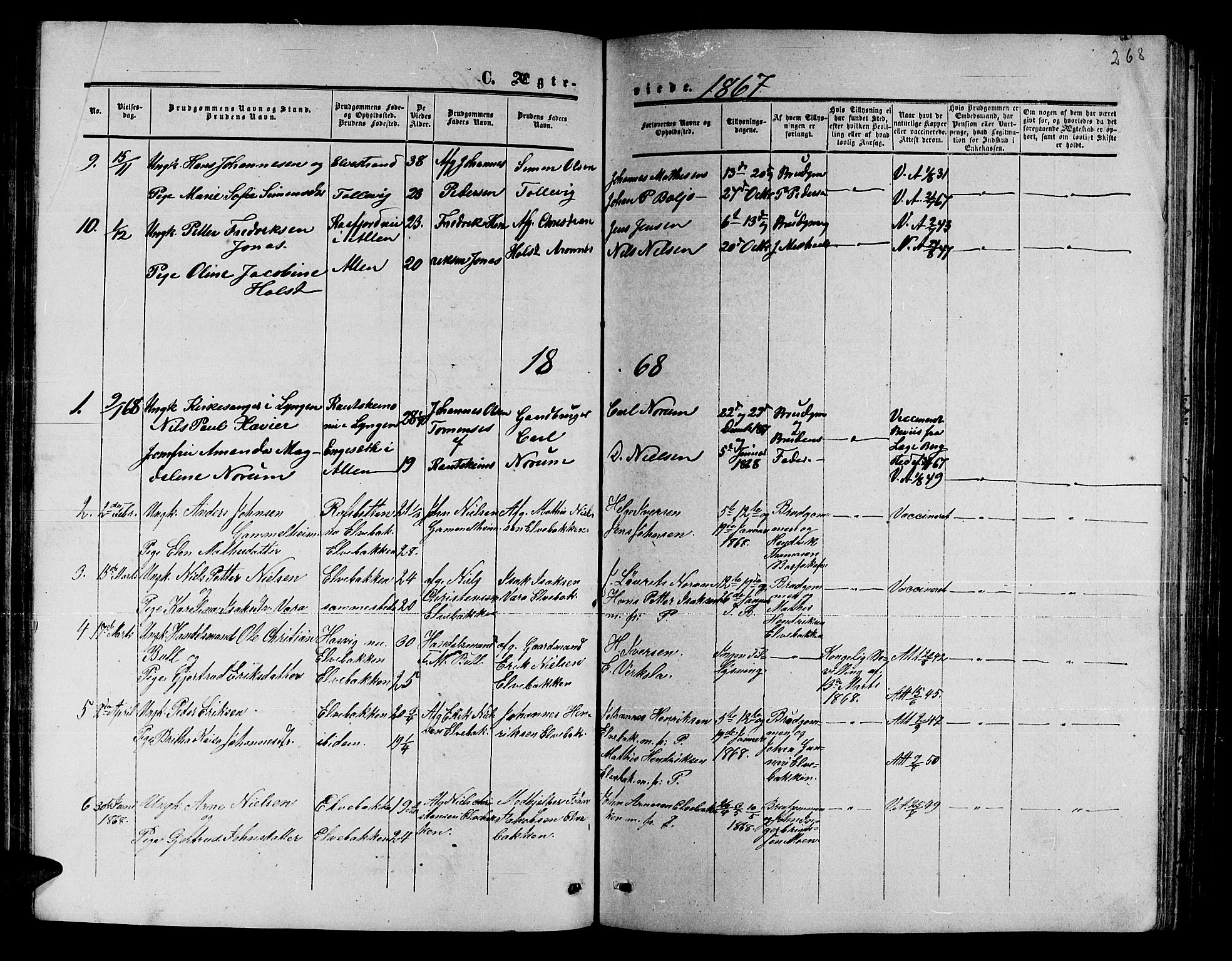 Alta sokneprestkontor, SATØ/S-1338/H/Hb/L0001.klokk: Parish register (copy) no. 1, 1858-1878, p. 267-268