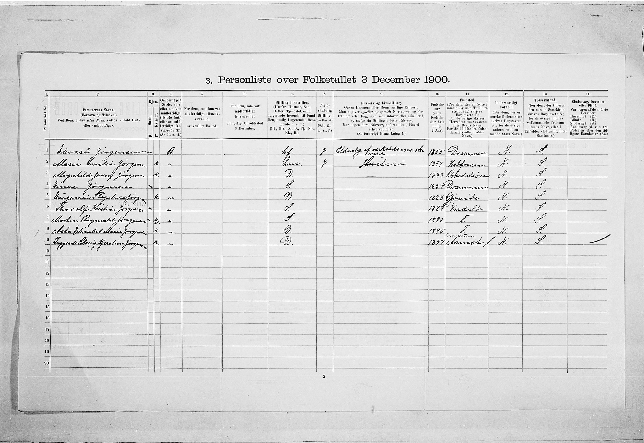 SAO, 1900 census for Kristiania, 1900, p. 107557