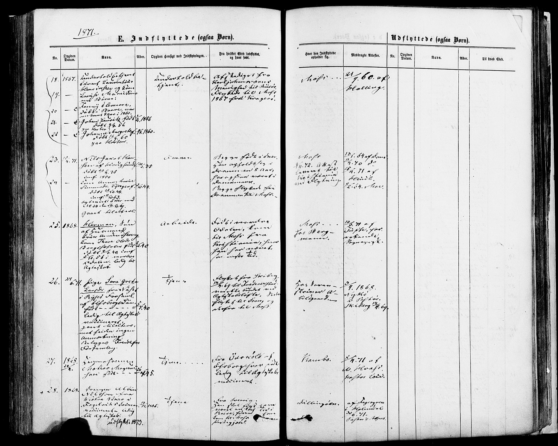 Moss prestekontor Kirkebøker, AV/SAO-A-2003/F/Fa/L0010: Parish register (official) no. I 10, 1870-1877