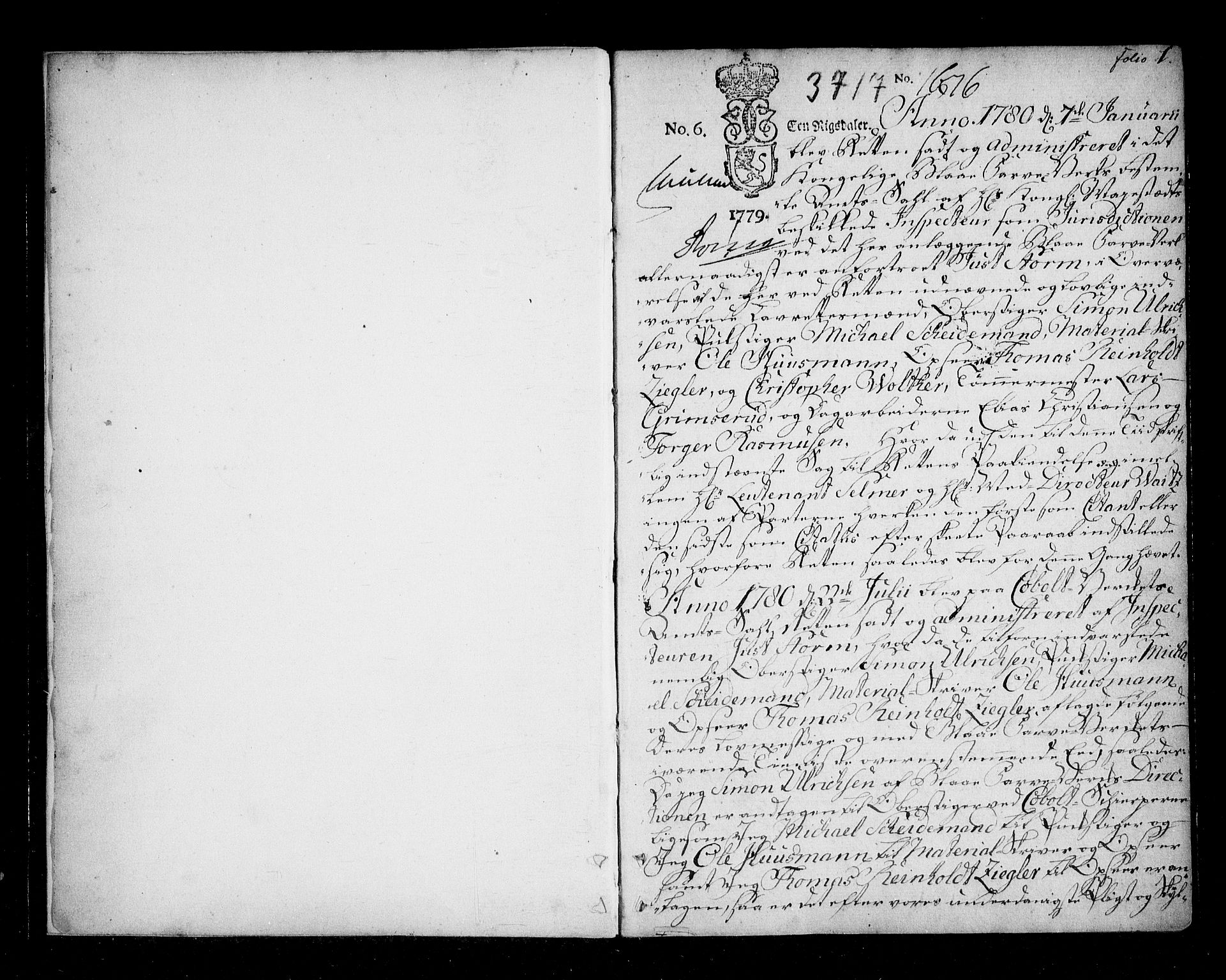 Eiker, Modum og Sigdal sorenskriveri, SAKO/A-123/F/Fa/Fae/L0001: Tingbok, 1780-1813, p. 1