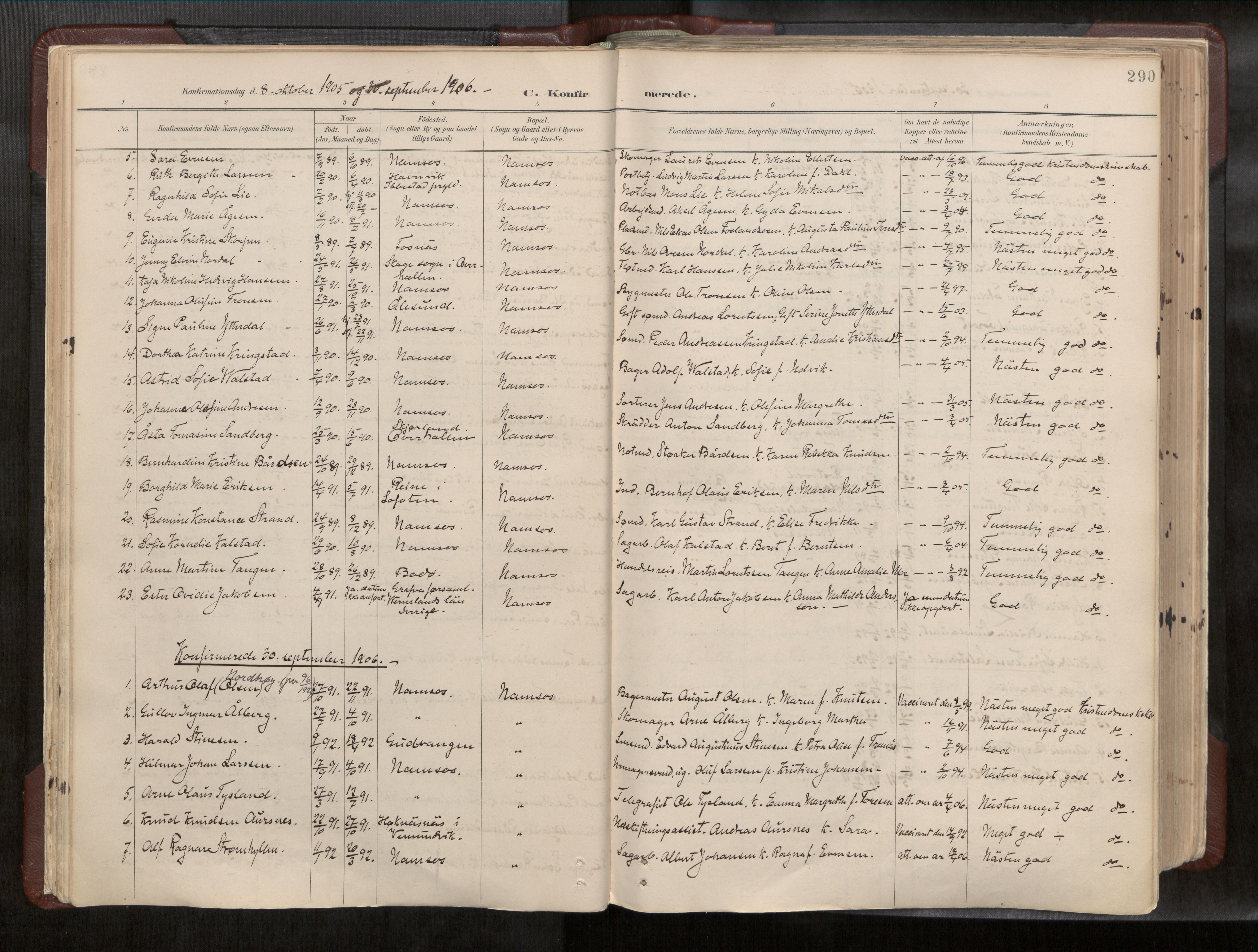 Ministerialprotokoller, klokkerbøker og fødselsregistre - Nord-Trøndelag, SAT/A-1458/768/L0579a: Parish register (official) no. 768A14, 1887-1931, p. 290